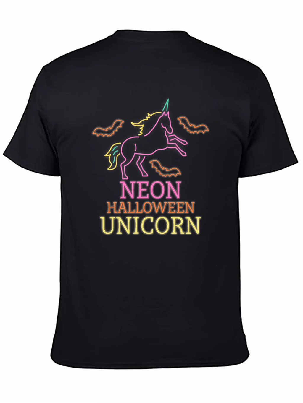 Neon Unicorn Unisex Short Sleeve Soft Cotton T-Shirt – Casual Everyday Wear