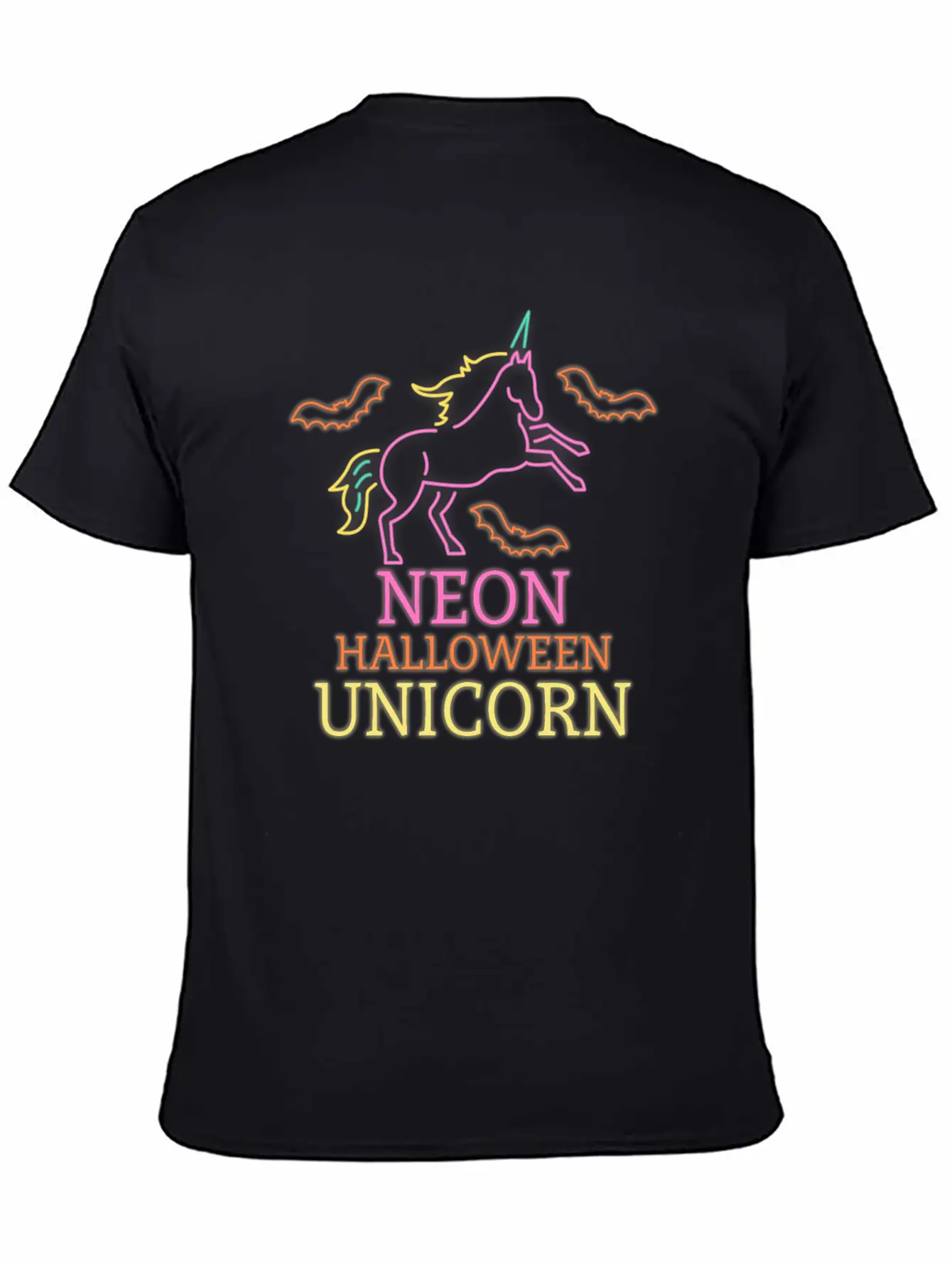 Neon Unicorn Unisex Short Sleeve Soft Cotton T-Shirt – Casual Everyday Wear