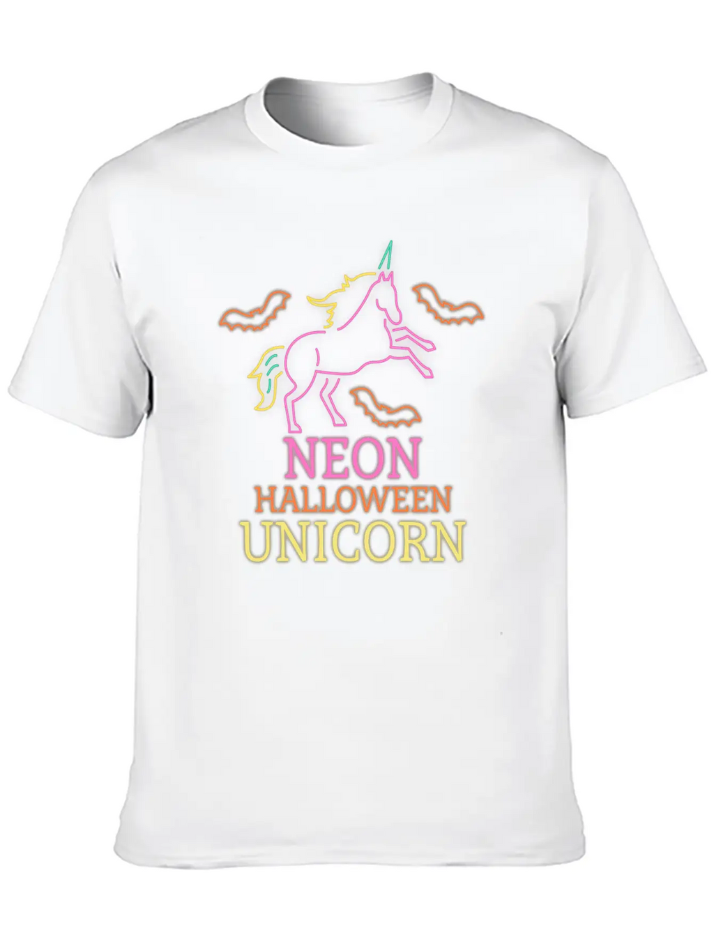 Neon Unicorn Unisex Short Sleeve Soft Cotton T-Shirt – Casual Everyday Wear
