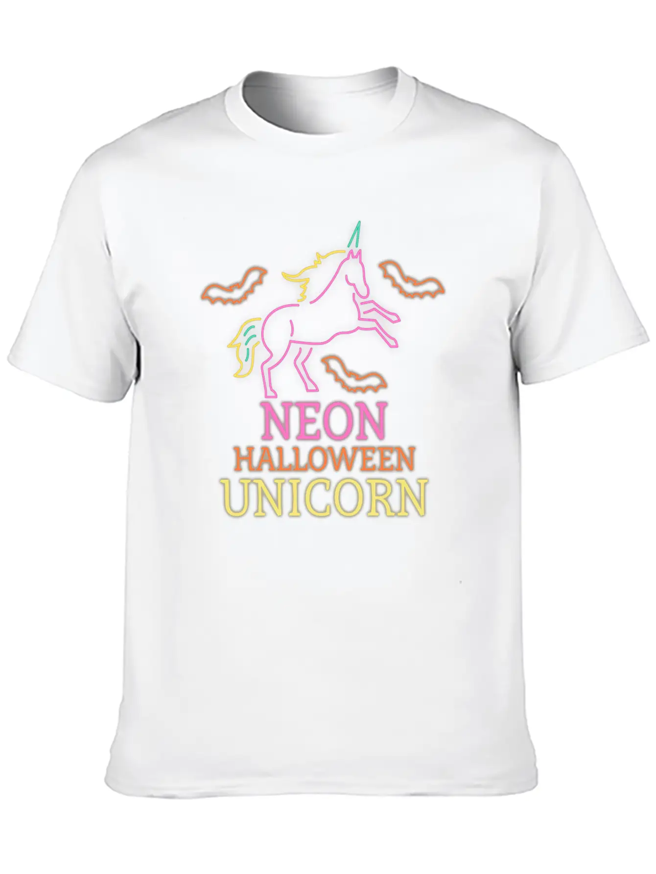 Neon Unicorn Unisex Short Sleeve Soft Cotton T-Shirt – Casual Everyday Wear