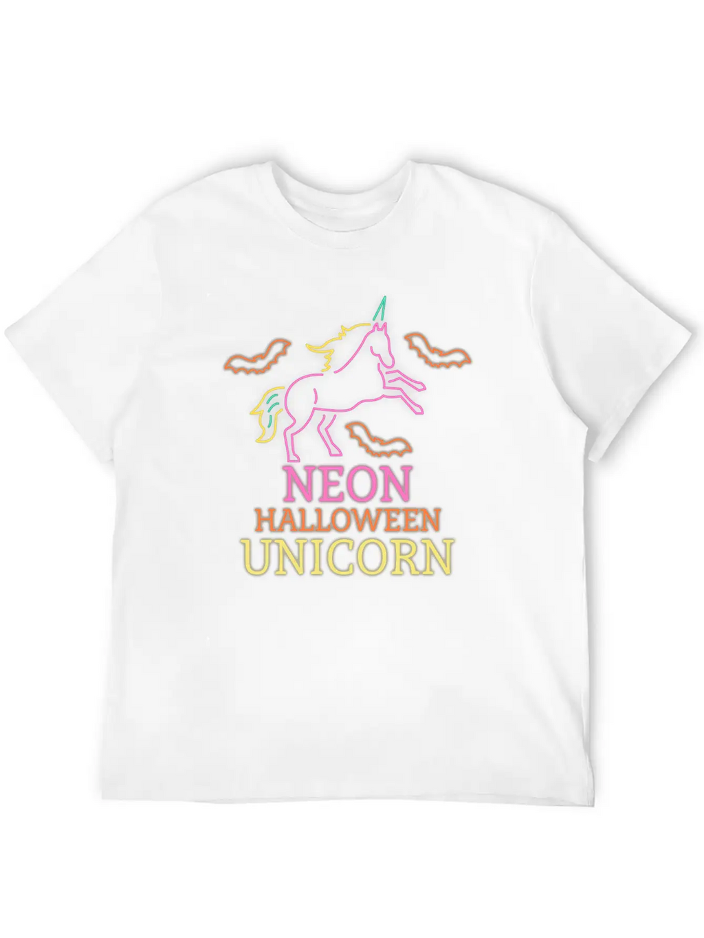Neon Unicorn Unisex Short Sleeve Soft Cotton T-Shirt – Casual Everyday Wear