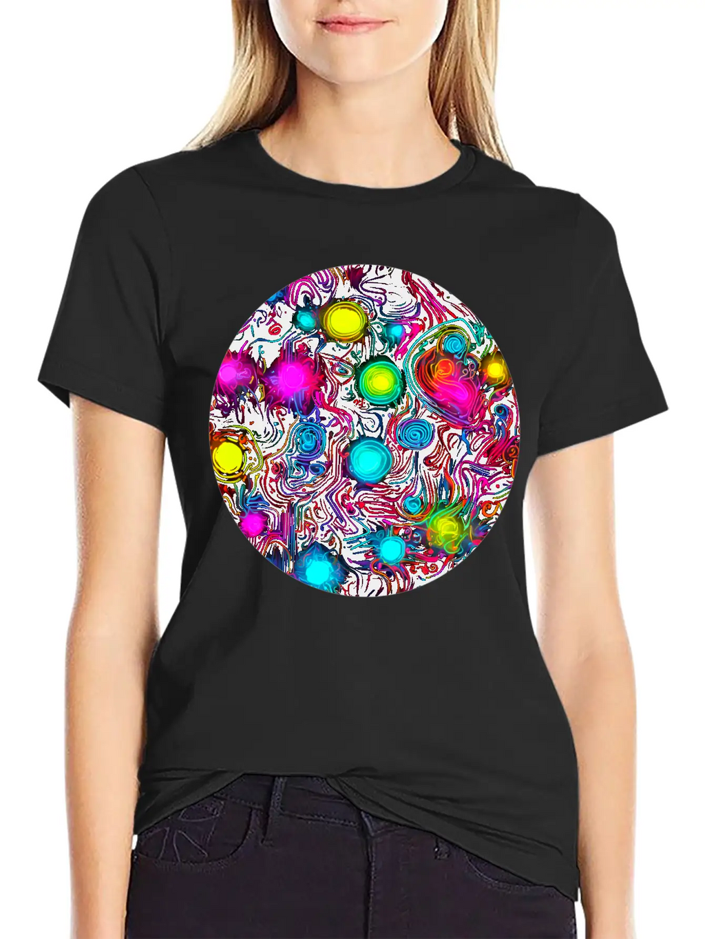 Neon Vintage Glow UV Style Unisex Short Sleeve Soft Cotton T-Shirt – Casual Everyday Wear