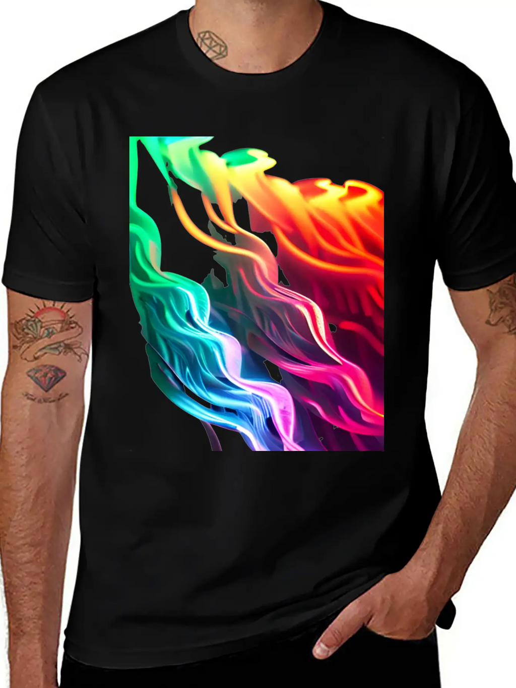Neon Waves Unisex Casual T-Shirt – Clean Design For Daily Comfort