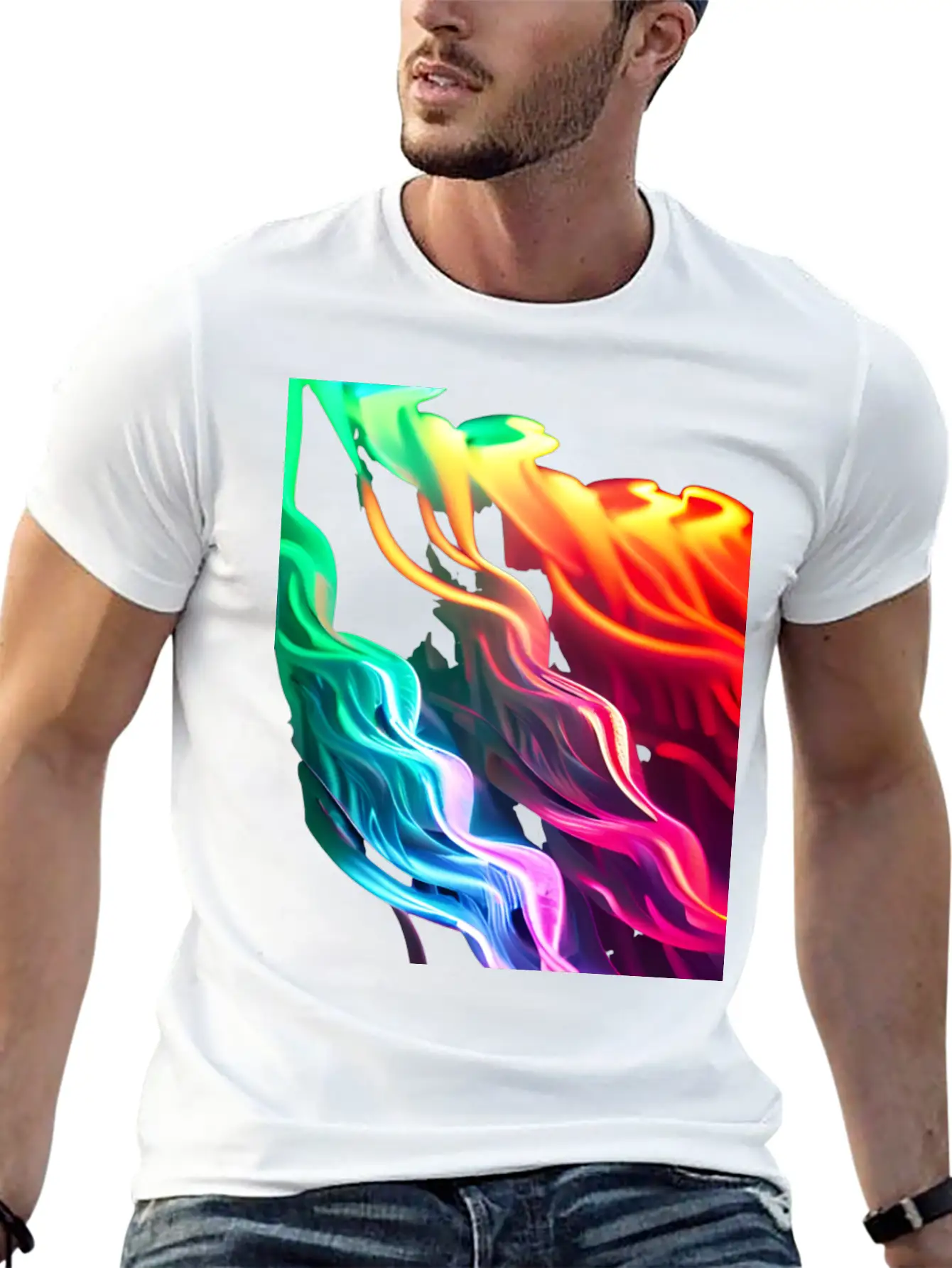 Neon Waves Unisex Casual T-Shirt – Clean Design For Daily Comfort
