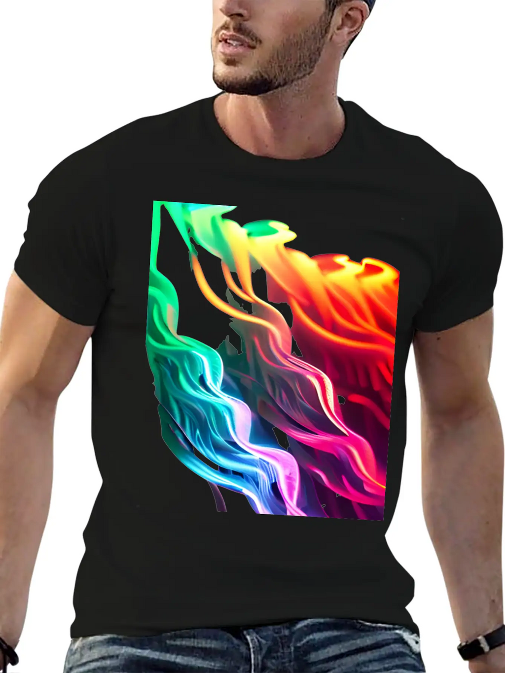 Neon Waves Unisex Casual T-Shirt – Clean Design For Daily Comfort