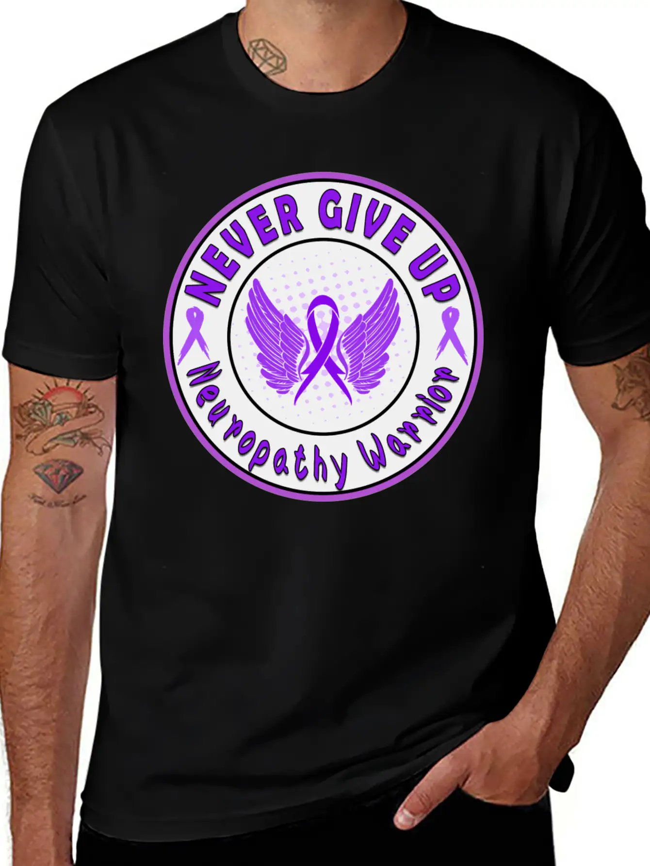 Neuropathy Awareness Unisex Short Sleeve Soft Cotton T-Shirt – Casual Everyday Wear