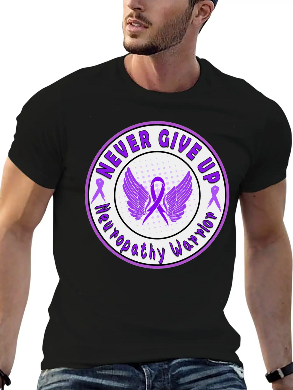Neuropathy Awareness Unisex Short Sleeve Soft Cotton T-Shirt – Casual Everyday Wear