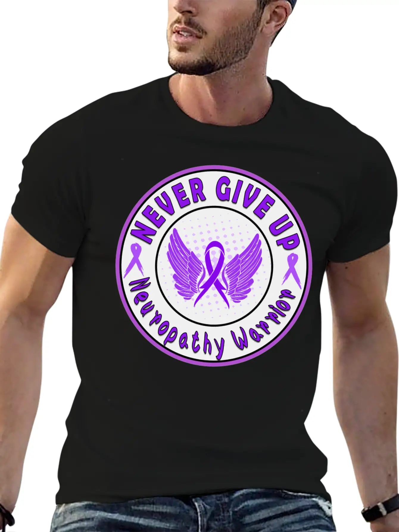 Neuropathy Awareness Unisex Short Sleeve Soft Cotton T-Shirt – Casual Everyday Wear