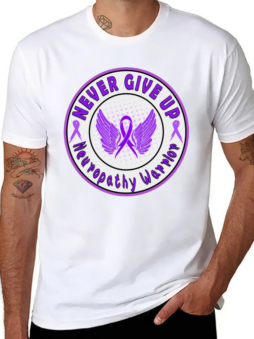 Neuropathy Awareness Unisex Short Sleeve Soft Cotton T-Shirt – Casual Everyday Wear