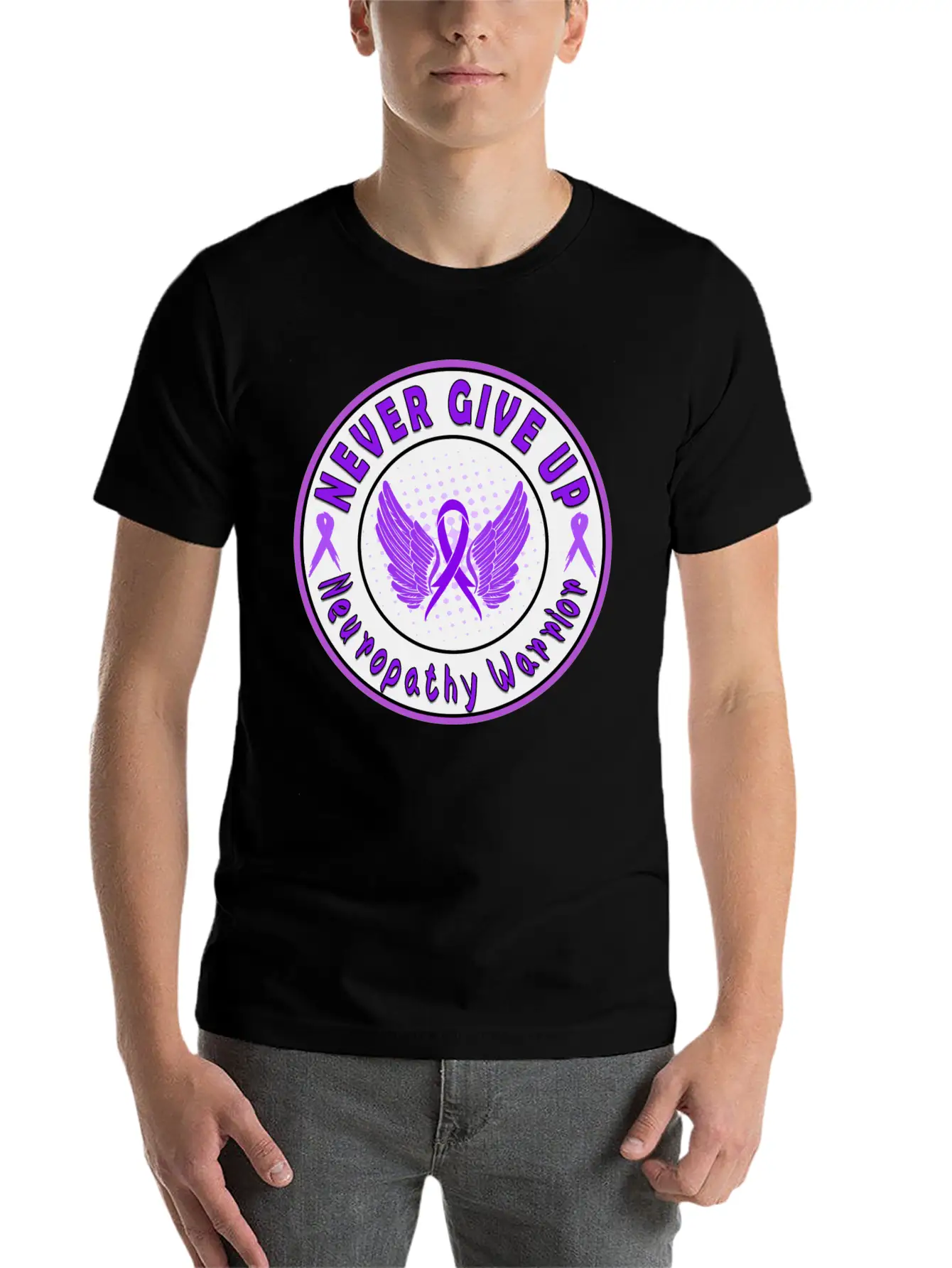 Neuropathy Awareness Unisex Short Sleeve Soft Cotton T-Shirt – Casual Everyday Wear