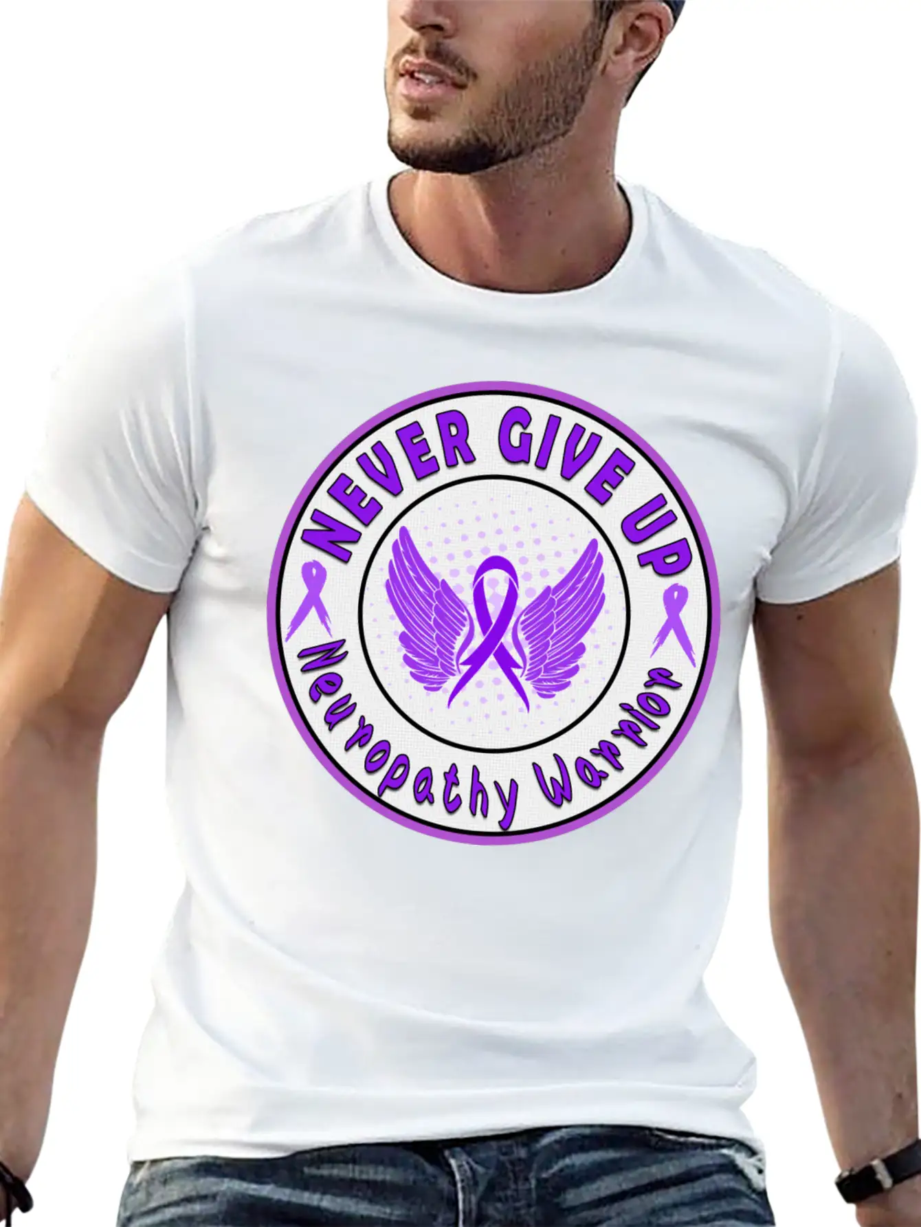 Neuropathy Awareness Unisex Short Sleeve Soft Cotton T-Shirt – Casual Everyday Wear
