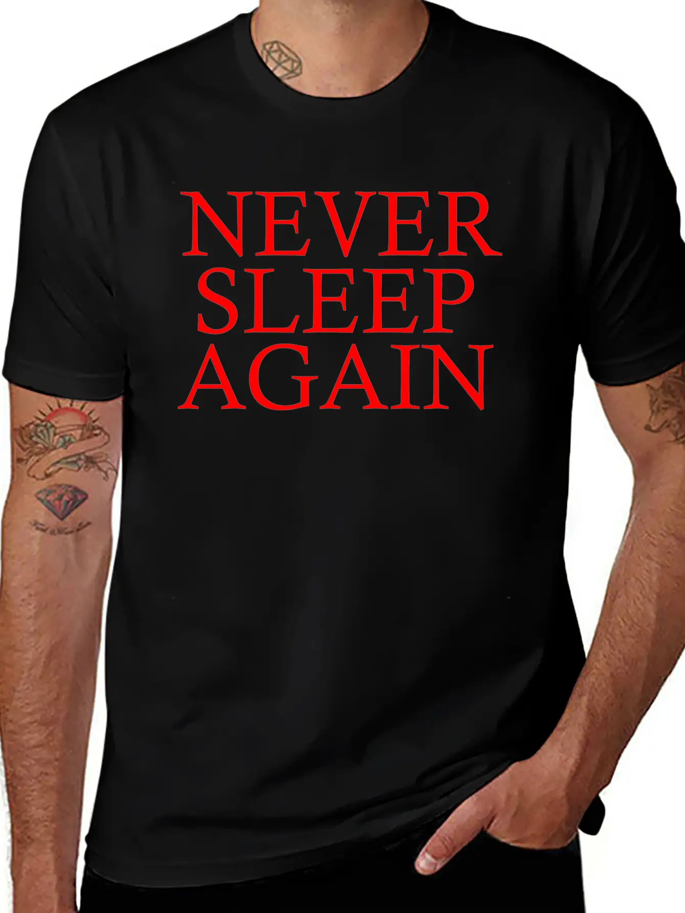 NEVER SLEEP AGAIN Breathable Soft Cotton T-Shirt – Timeless Casual Look