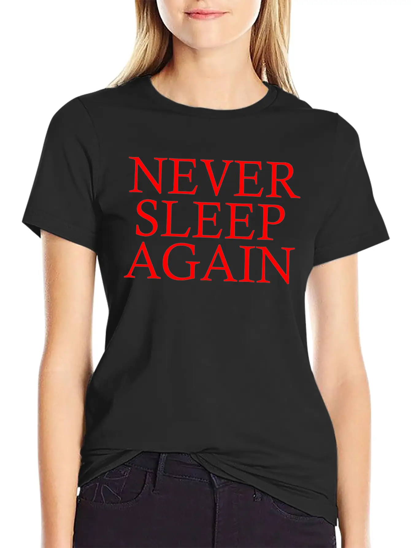 NEVER SLEEP AGAIN Breathable Soft Cotton T-Shirt – Timeless Casual Look