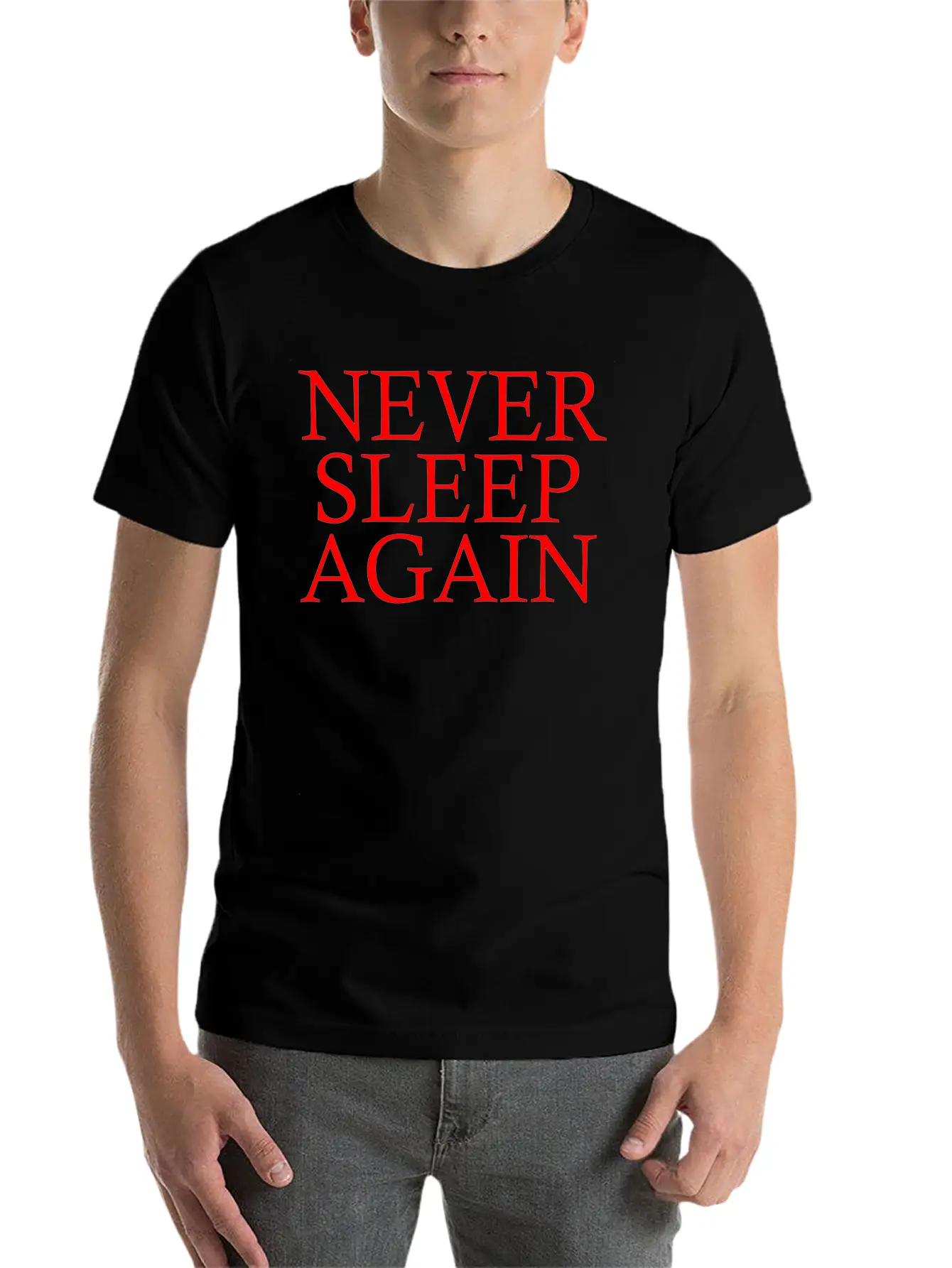 NEVER SLEEP AGAIN Breathable Soft Cotton T-Shirt – Timeless Casual Look