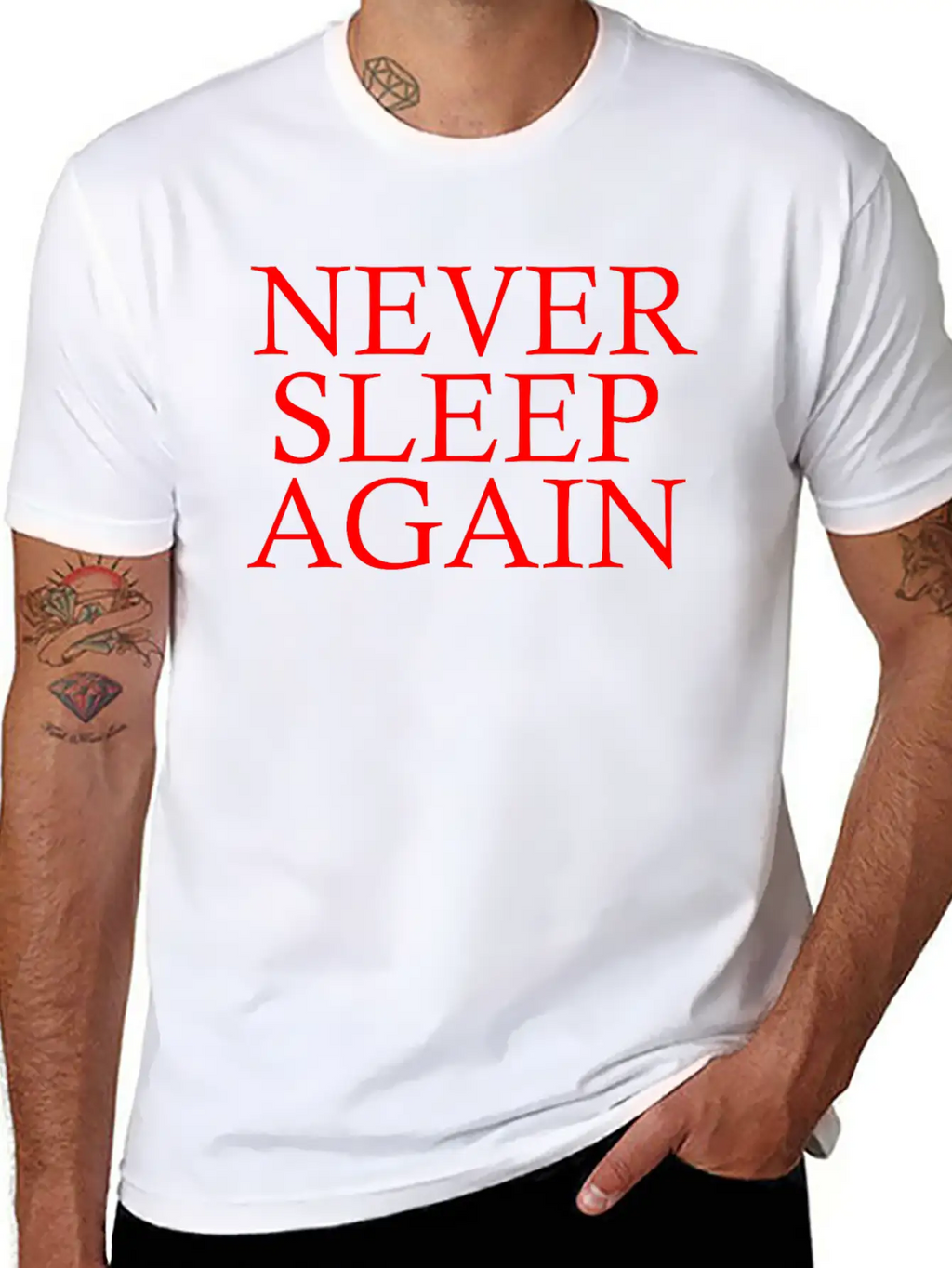 NEVER SLEEP AGAIN Breathable Soft Cotton T-Shirt – Timeless Casual Look