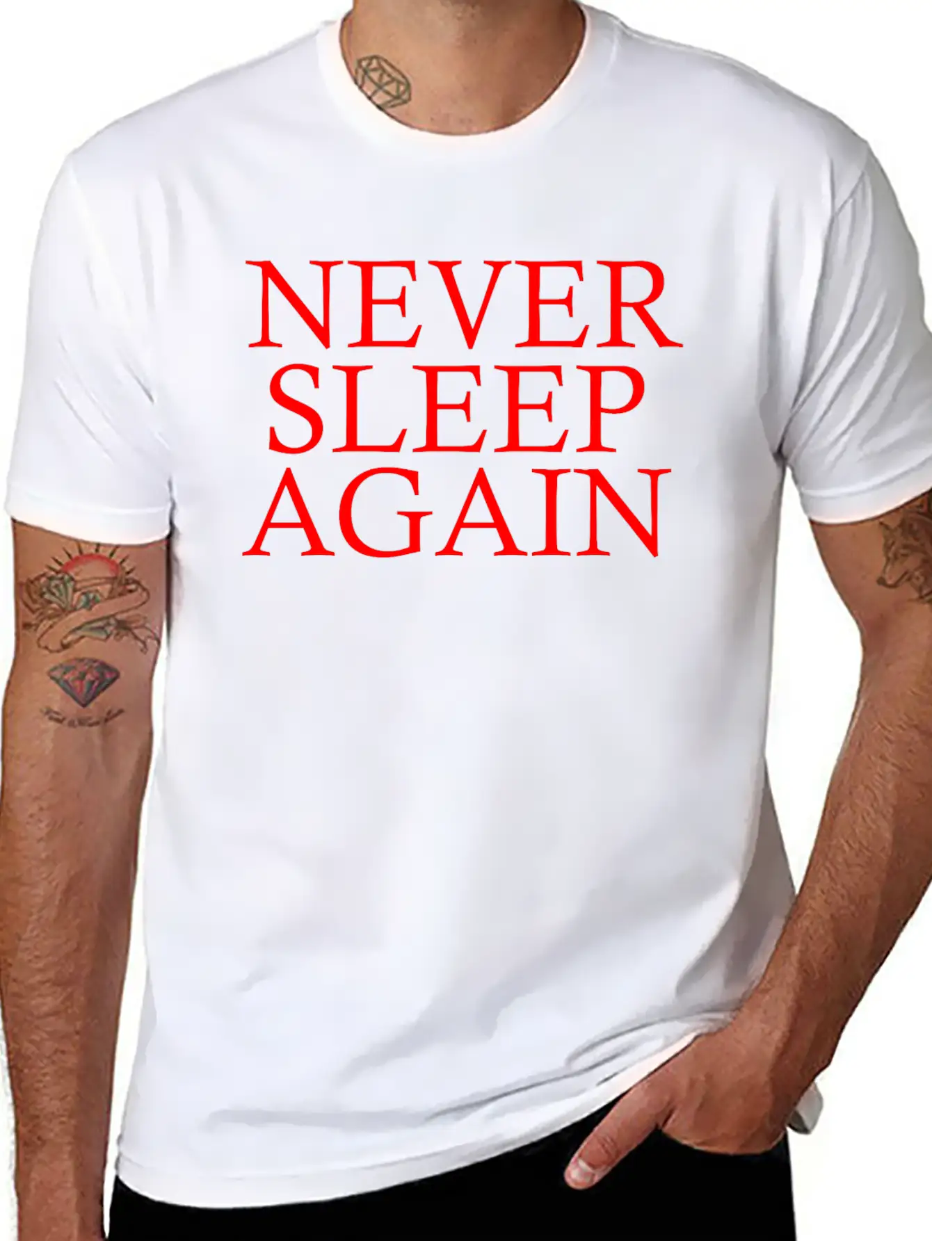 NEVER SLEEP AGAIN Breathable Soft Cotton T-Shirt – Timeless Casual Look