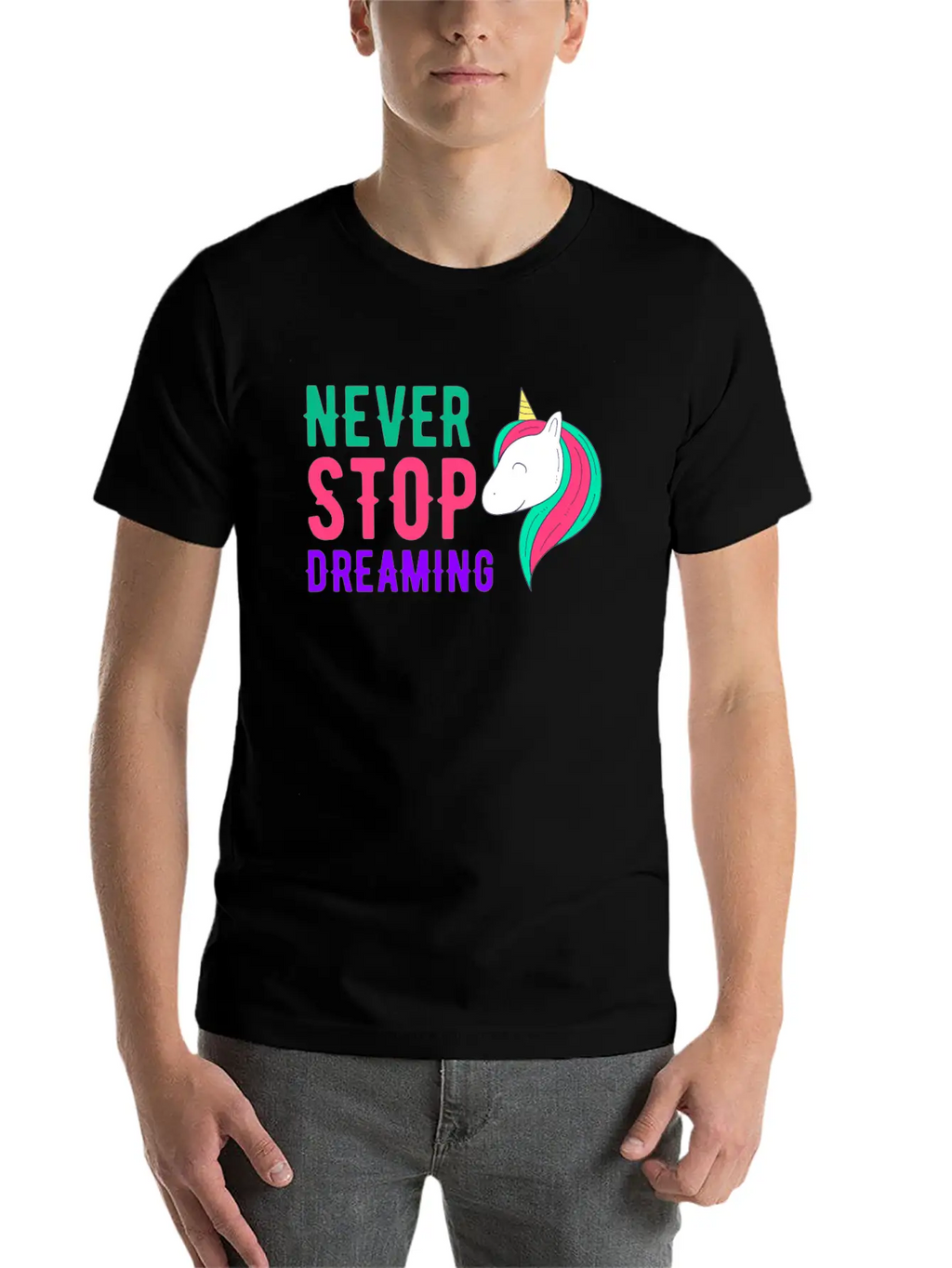 Never Stop Dreaming Breathable Soft Cotton T-Shirt – Timeless Casual Look