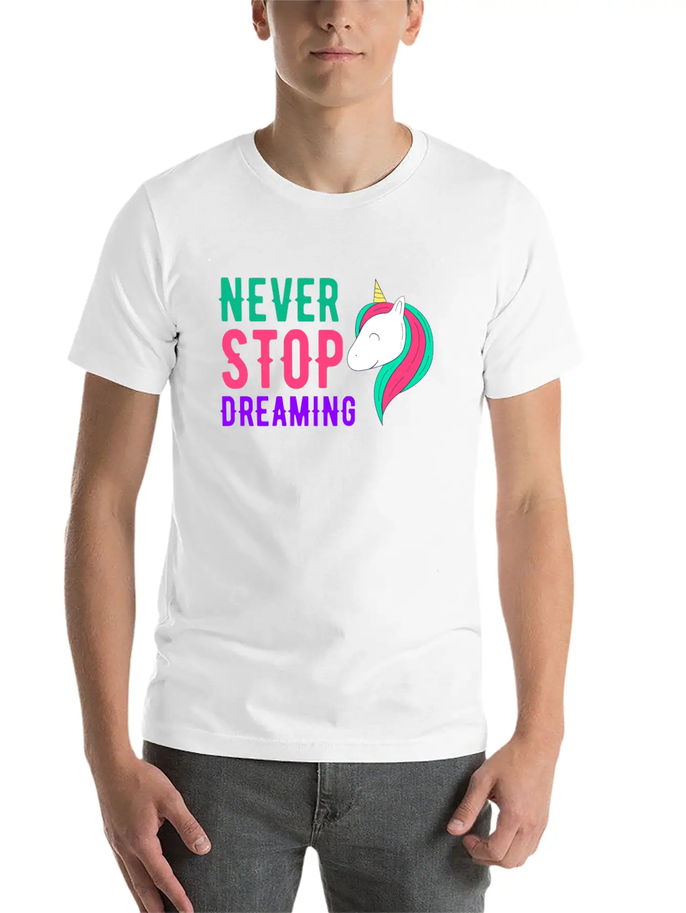 Never Stop Dreaming Breathable Soft Cotton T-Shirt – Timeless Casual Look