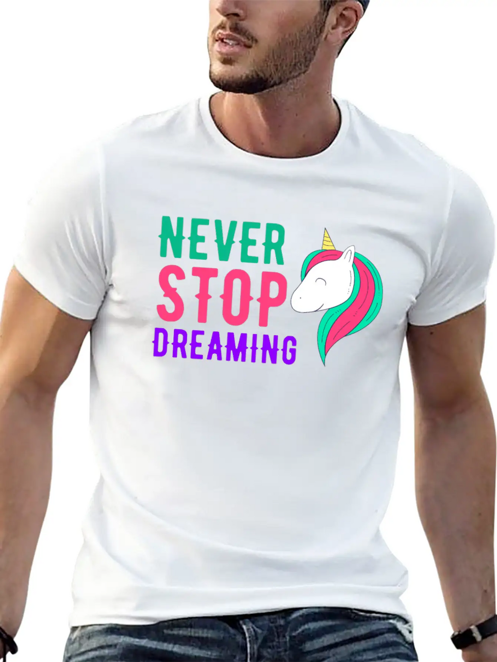 Never Stop Dreaming Breathable Soft Cotton T-Shirt – Timeless Casual Look