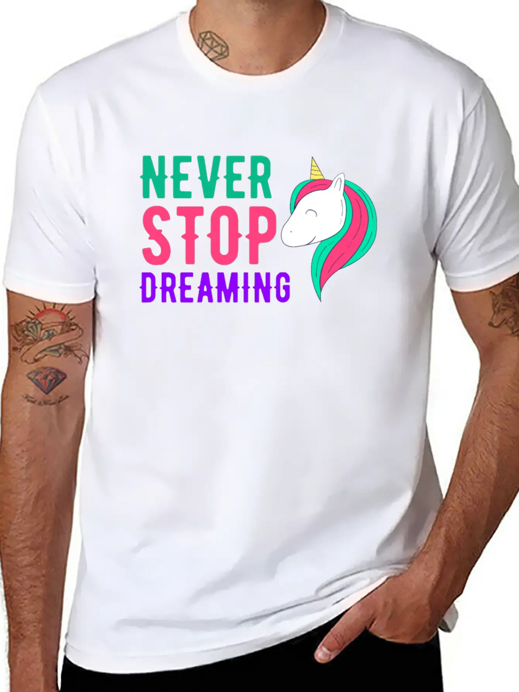 Never Stop Dreaming Breathable Soft Cotton T-Shirt – Timeless Casual Look