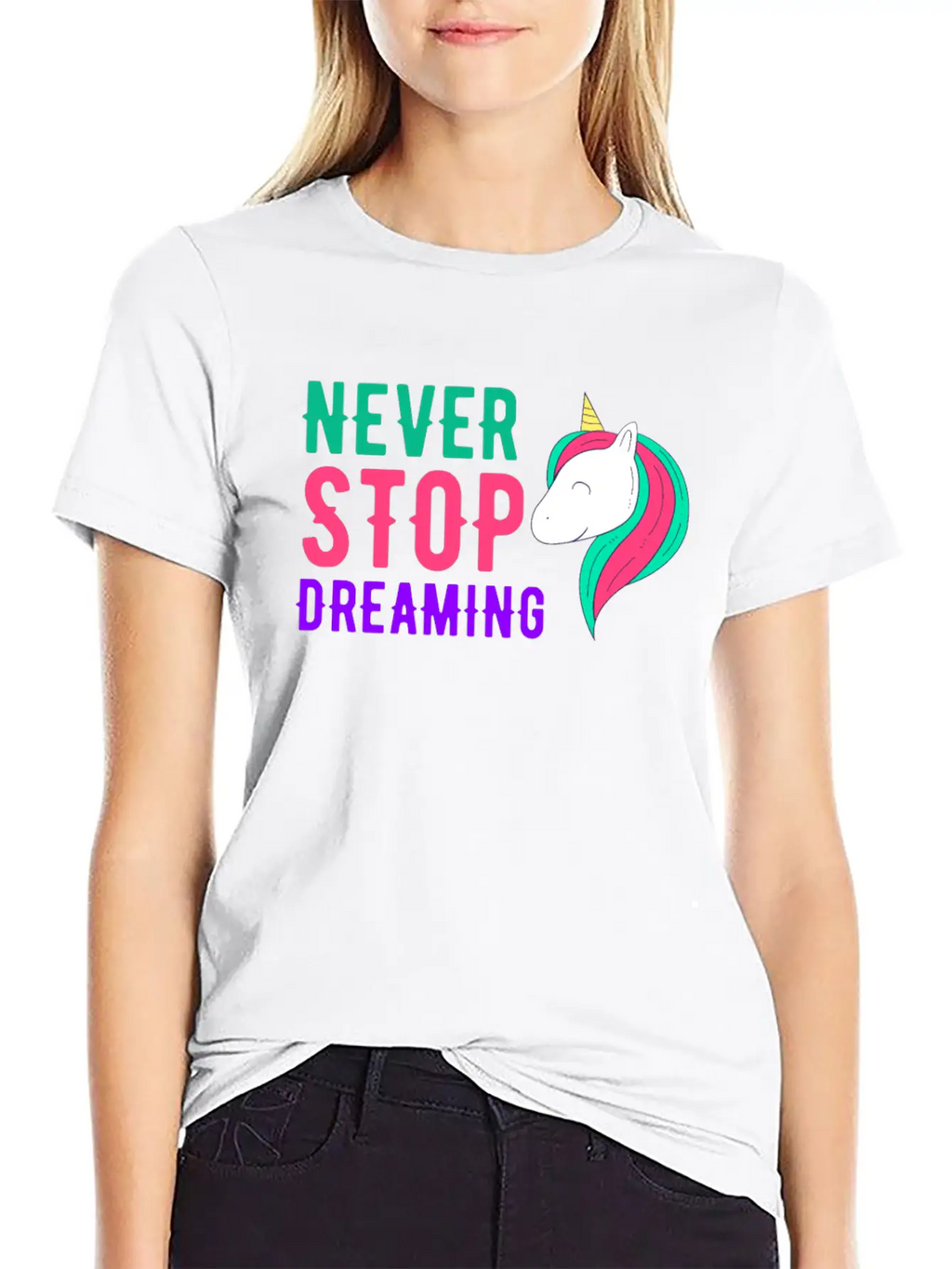 Never Stop Dreaming Breathable Soft Cotton T-Shirt – Timeless Casual Look