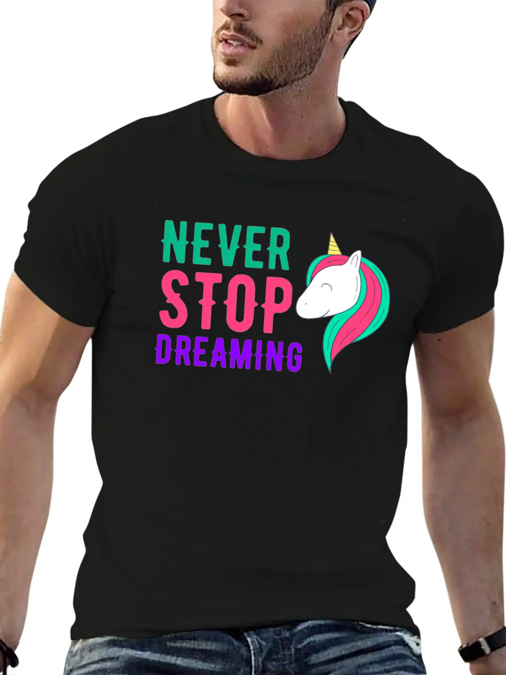 Never Stop Dreaming Breathable Soft Cotton T-Shirt – Timeless Casual Look