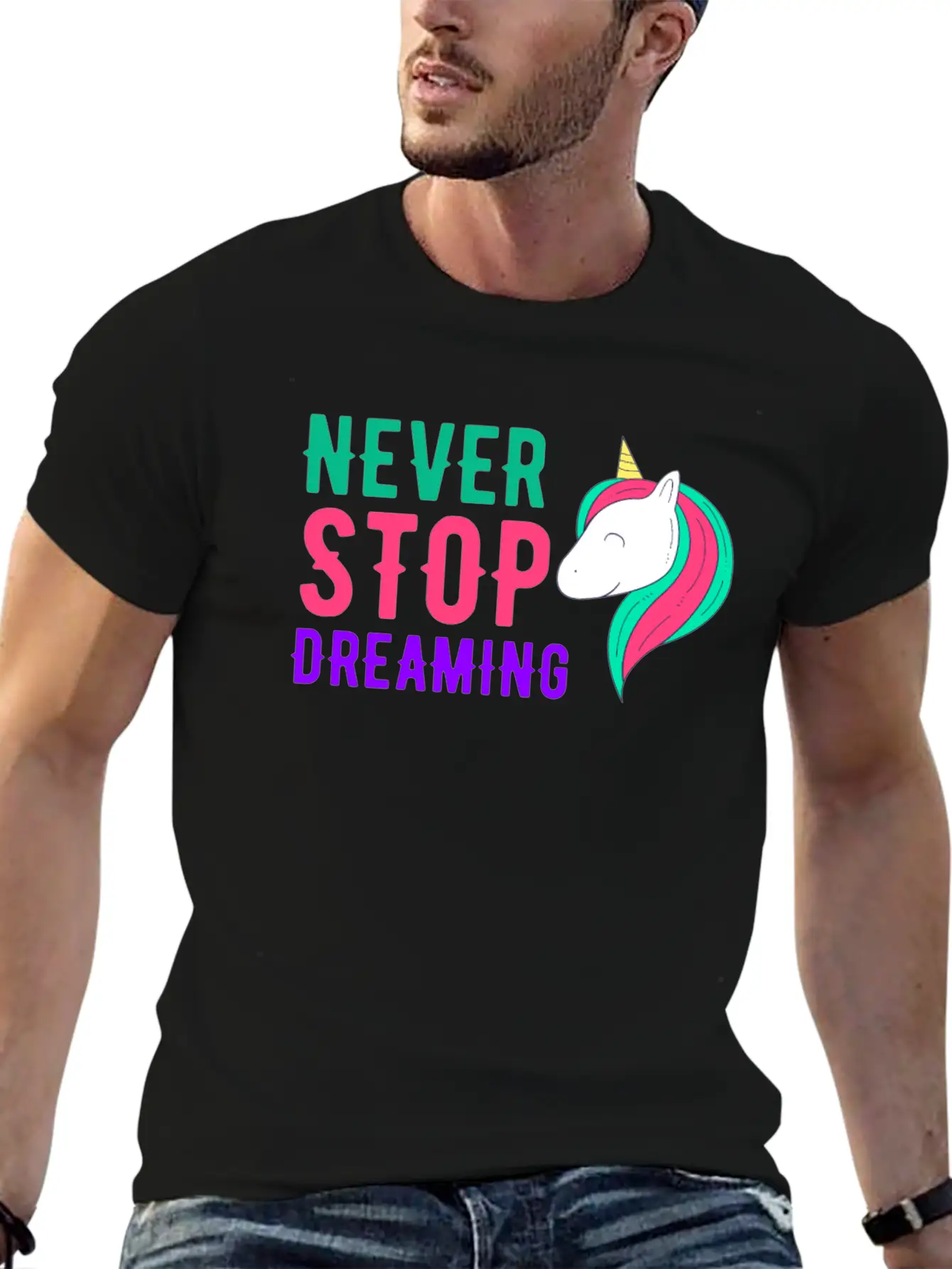 Never Stop Dreaming Breathable Soft Cotton T-Shirt – Timeless Casual Look
