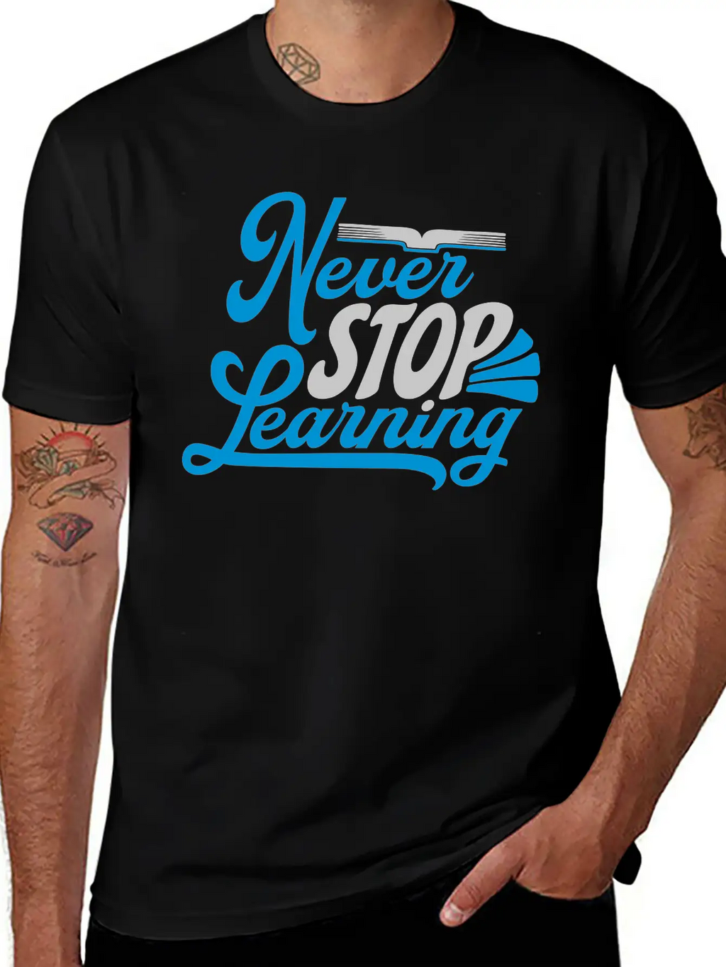 Never Stop Learning Quote Essential Cotton Tee For Daily Outfits – Unisex Style