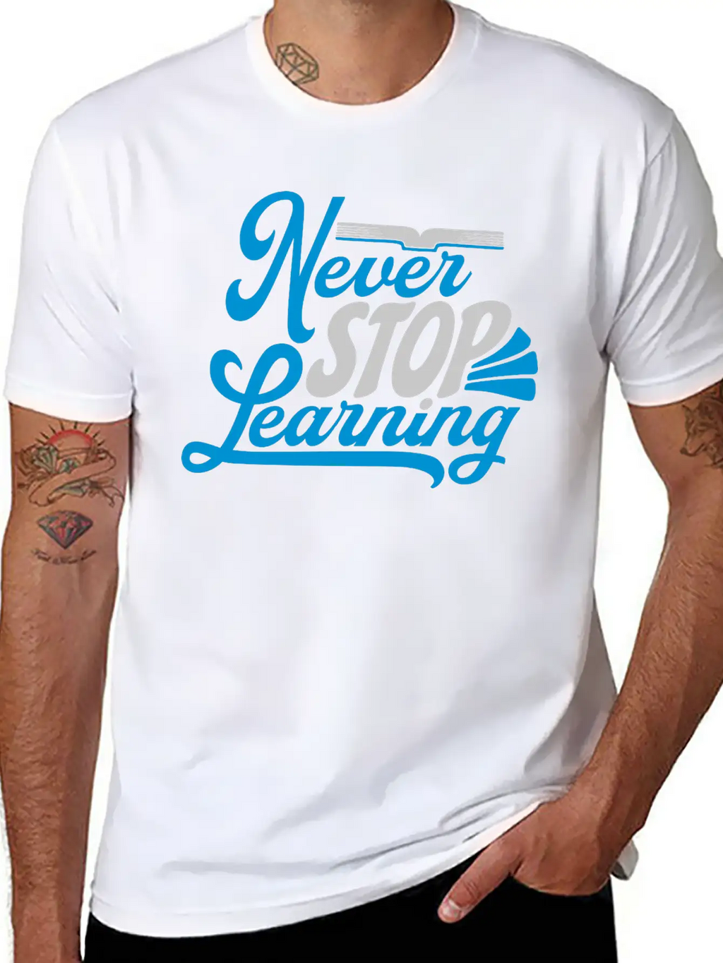 Never Stop Learning Quote Essential Cotton Tee For Daily Outfits – Unisex Style