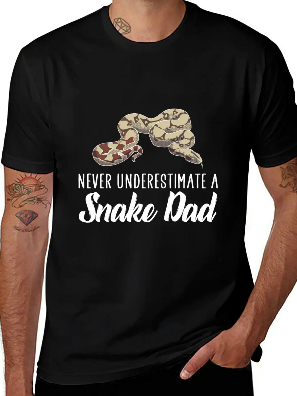 Never Underestimate A Snake Dad Essential Cotton Tee For Daily Outfits – Unisex Style