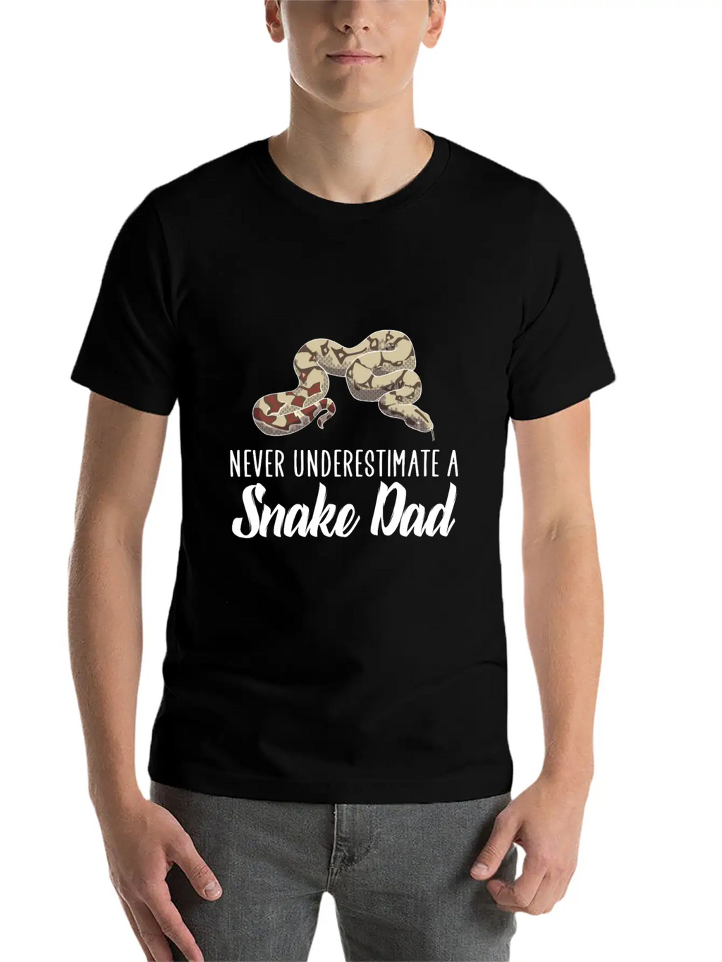 Never Underestimate A Snake Dad Essential Cotton Tee For Daily Outfits – Unisex Style