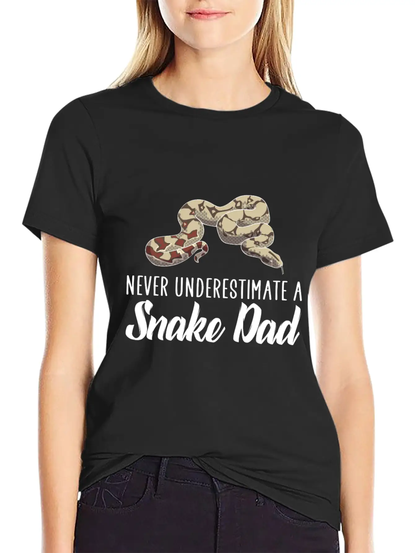 Never Underestimate A Snake Dad Essential Cotton Tee For Daily Outfits – Unisex Style