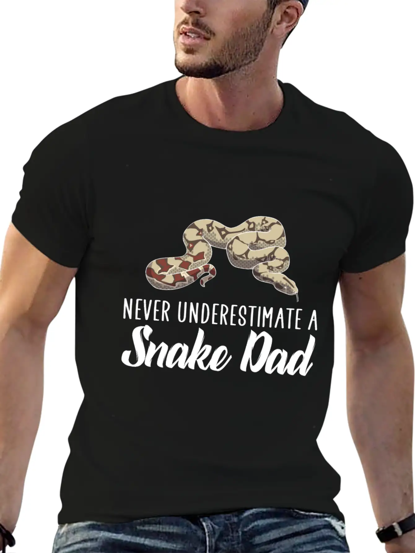 Never Underestimate A Snake Dad Essential Cotton Tee For Daily Outfits – Unisex Style