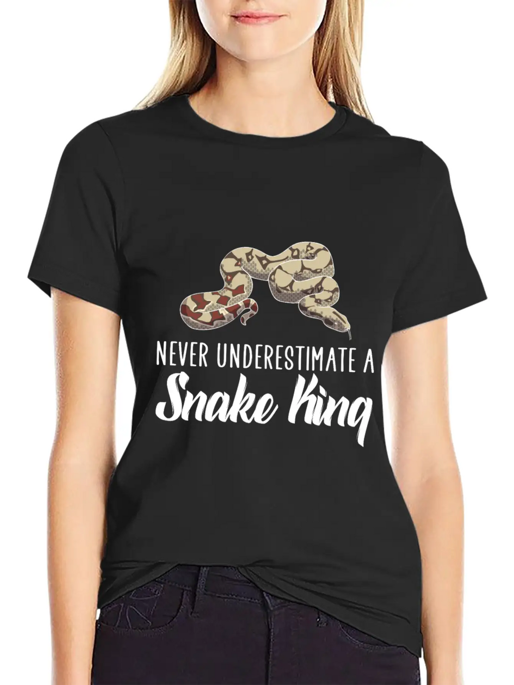 Never Underestimate A Snake King Unisex Casual T-Shirt – Clean Design For Daily Comfort