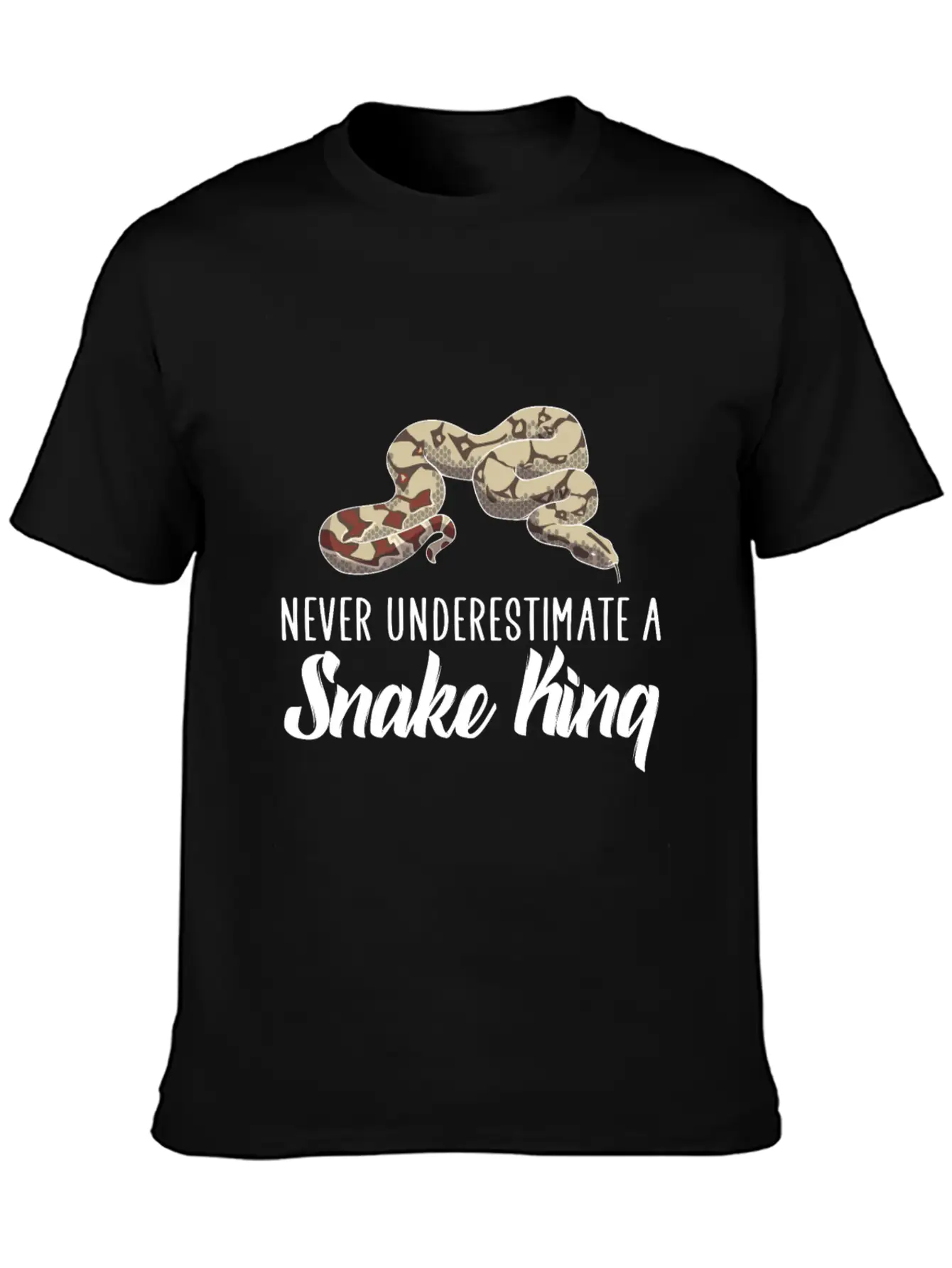 Never Underestimate A Snake King Unisex Casual T-Shirt – Clean Design For Daily Comfort