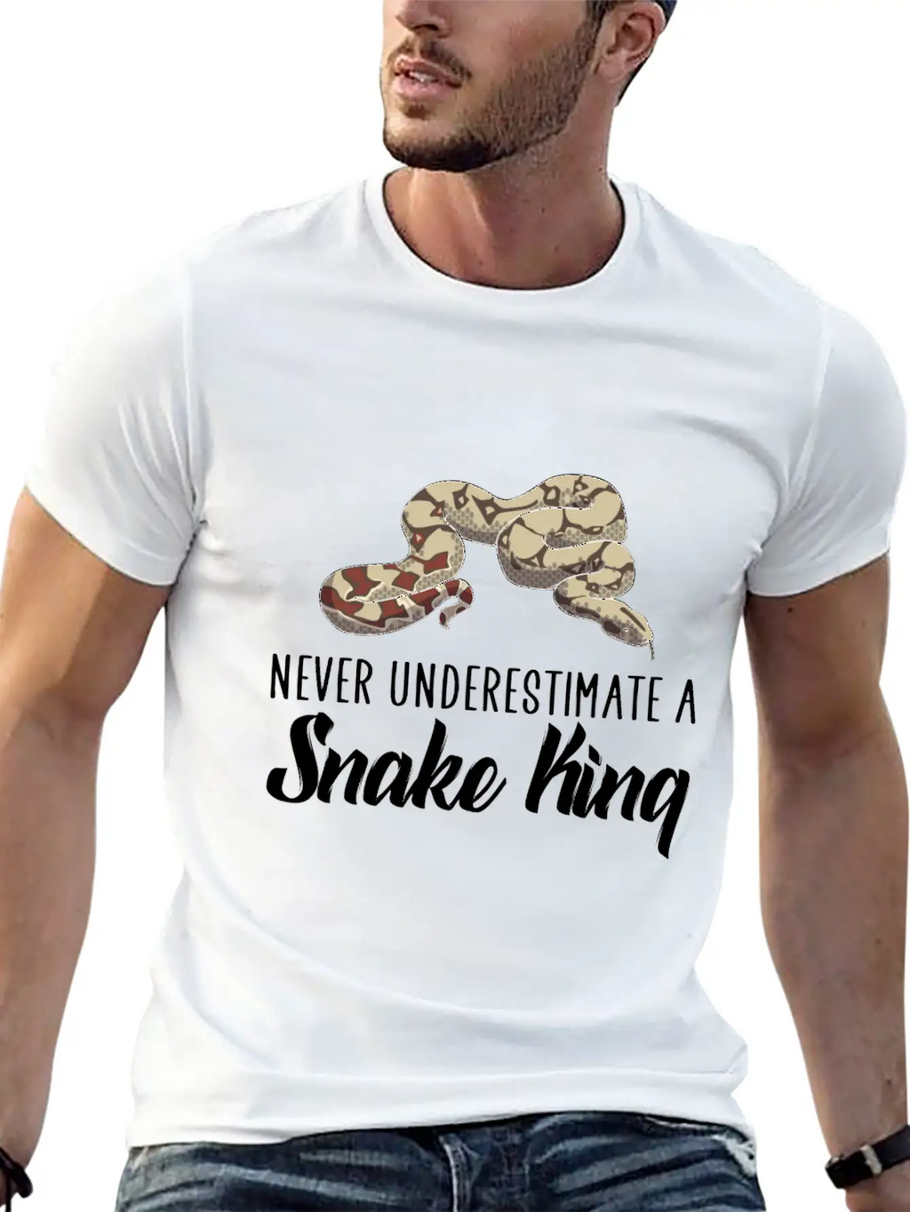 Never Underestimate A Snake King Unisex Casual T-Shirt – Clean Design For Daily Comfort