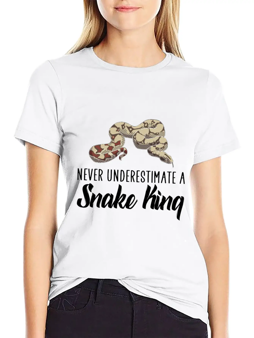 Never Underestimate A Snake King Unisex Casual T-Shirt – Clean Design For Daily Comfort