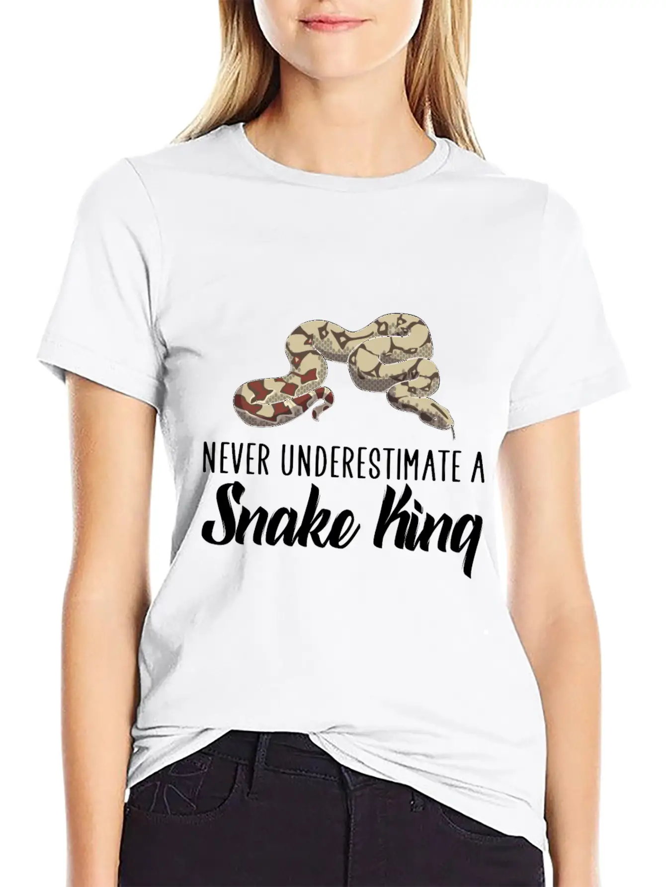 Never Underestimate A Snake King Unisex Casual T-Shirt – Clean Design For Daily Comfort