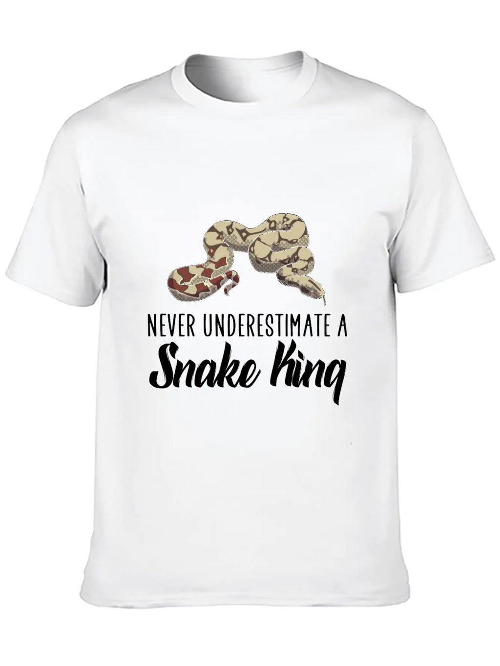 Never Underestimate A Snake King Unisex Casual T-Shirt – Clean Design For Daily Comfort