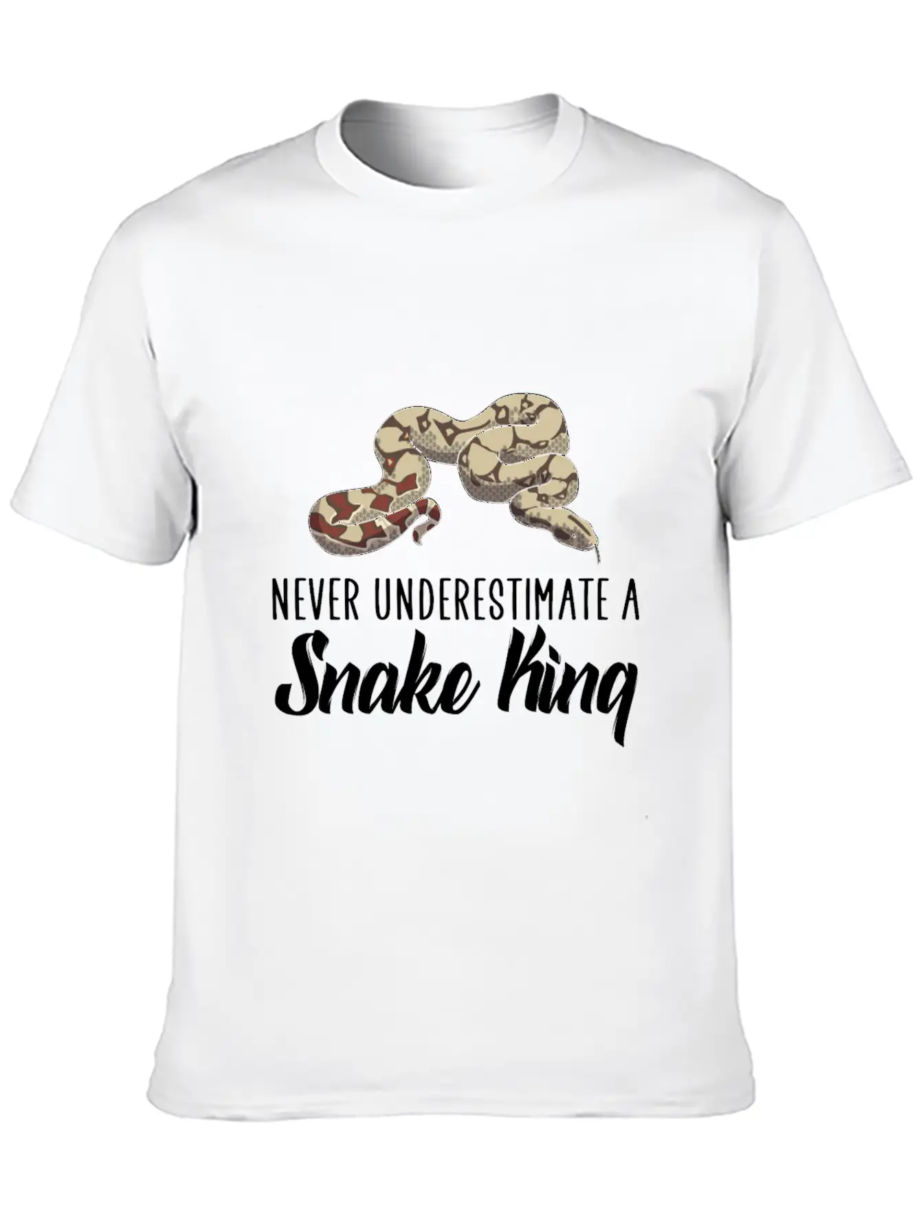 Never Underestimate A Snake King Unisex Casual T-Shirt – Clean Design For Daily Comfort