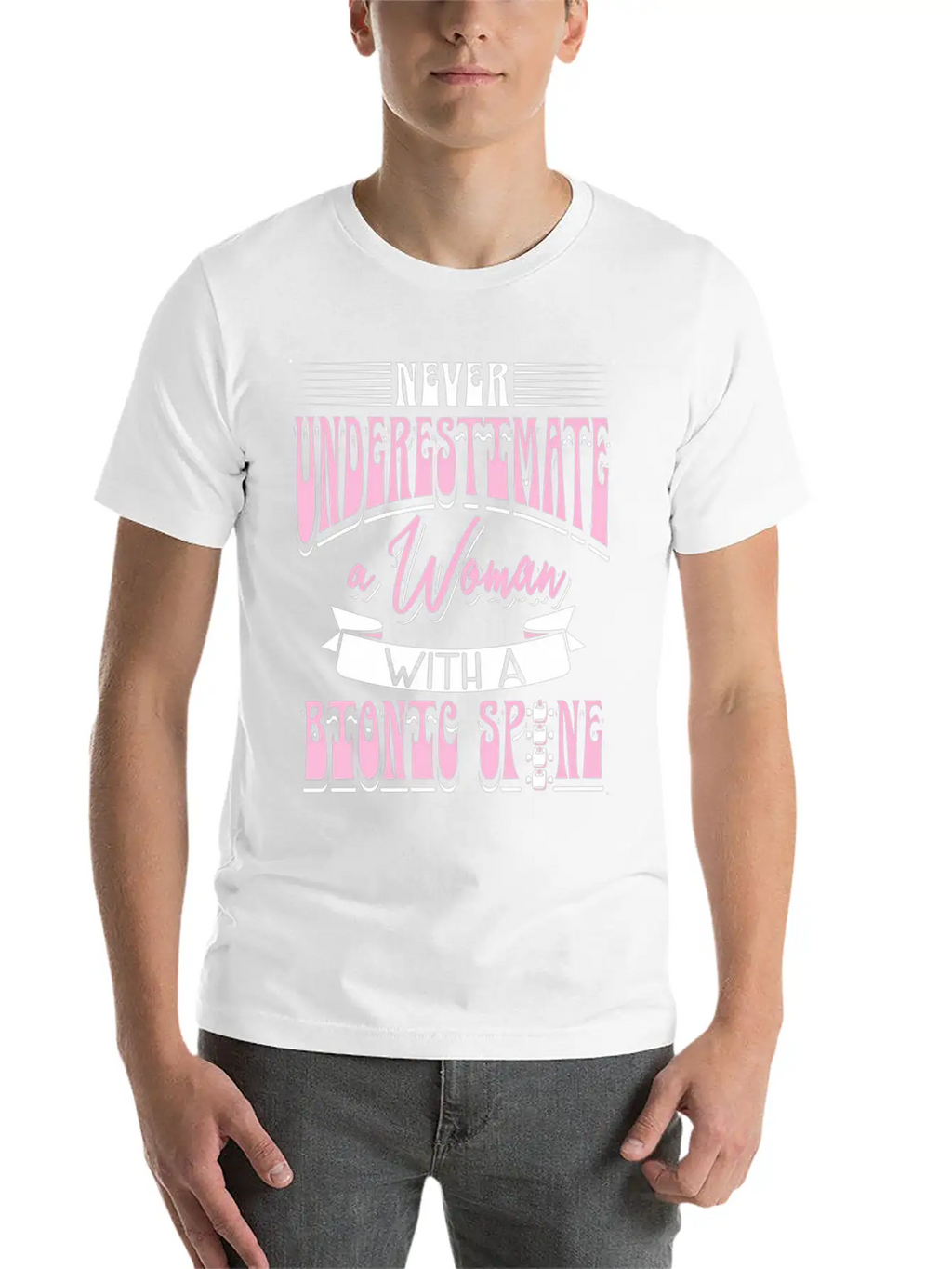 Never Underestimate A Wo With A Bio Stylish Everyday T-Shirt – Unisex Basic Cotton Tee