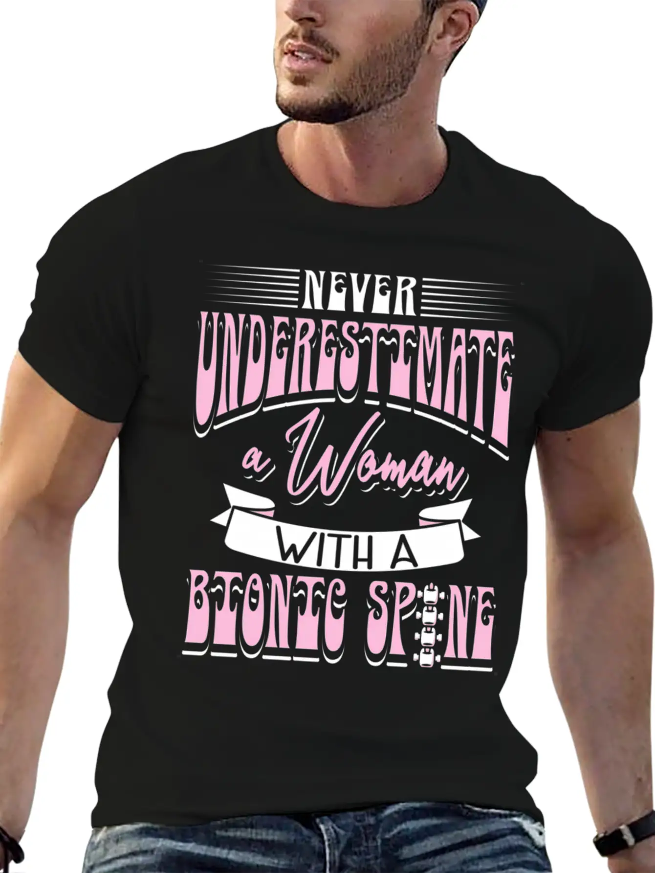 Never Underestimate A Wo With A Bio Stylish Everyday T-Shirt – Unisex Basic Cotton Tee