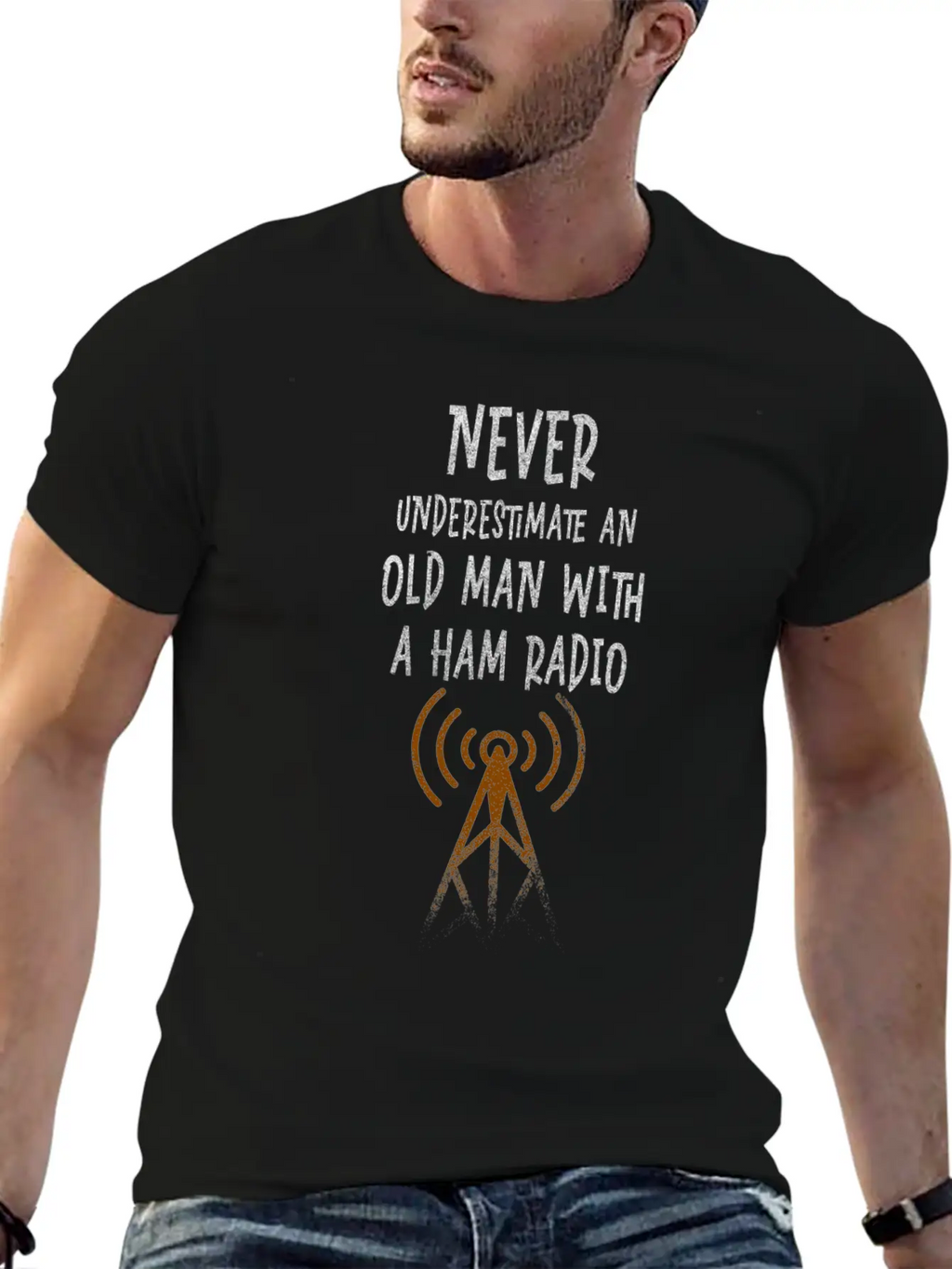Never Underestimate An Old Man With A Ham Radio Unisex Casual T-Shirt – Clean Design For Daily Comfort