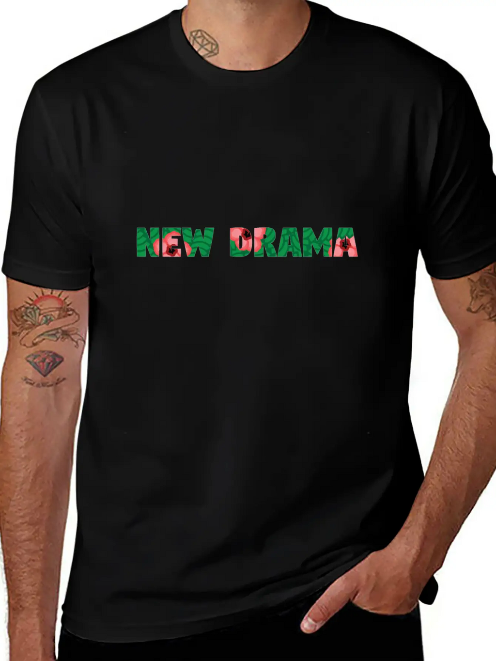 New Drama Floral Unisex Short Sleeve Soft Cotton T-Shirt – Casual Everyday Wear