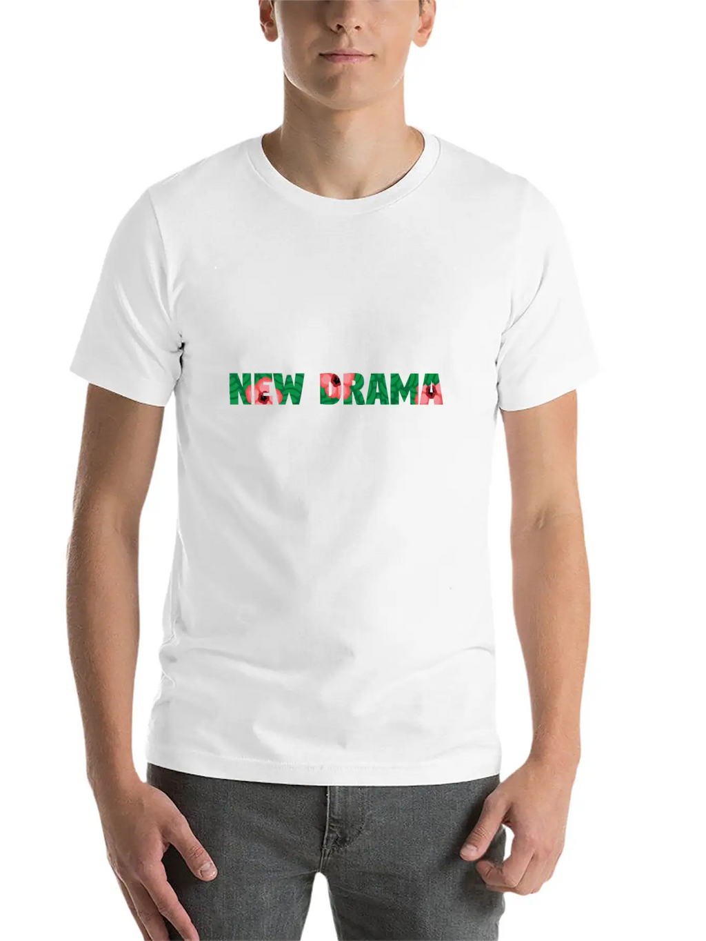 New Drama Floral Unisex Short Sleeve Soft Cotton T-Shirt – Casual Everyday Wear