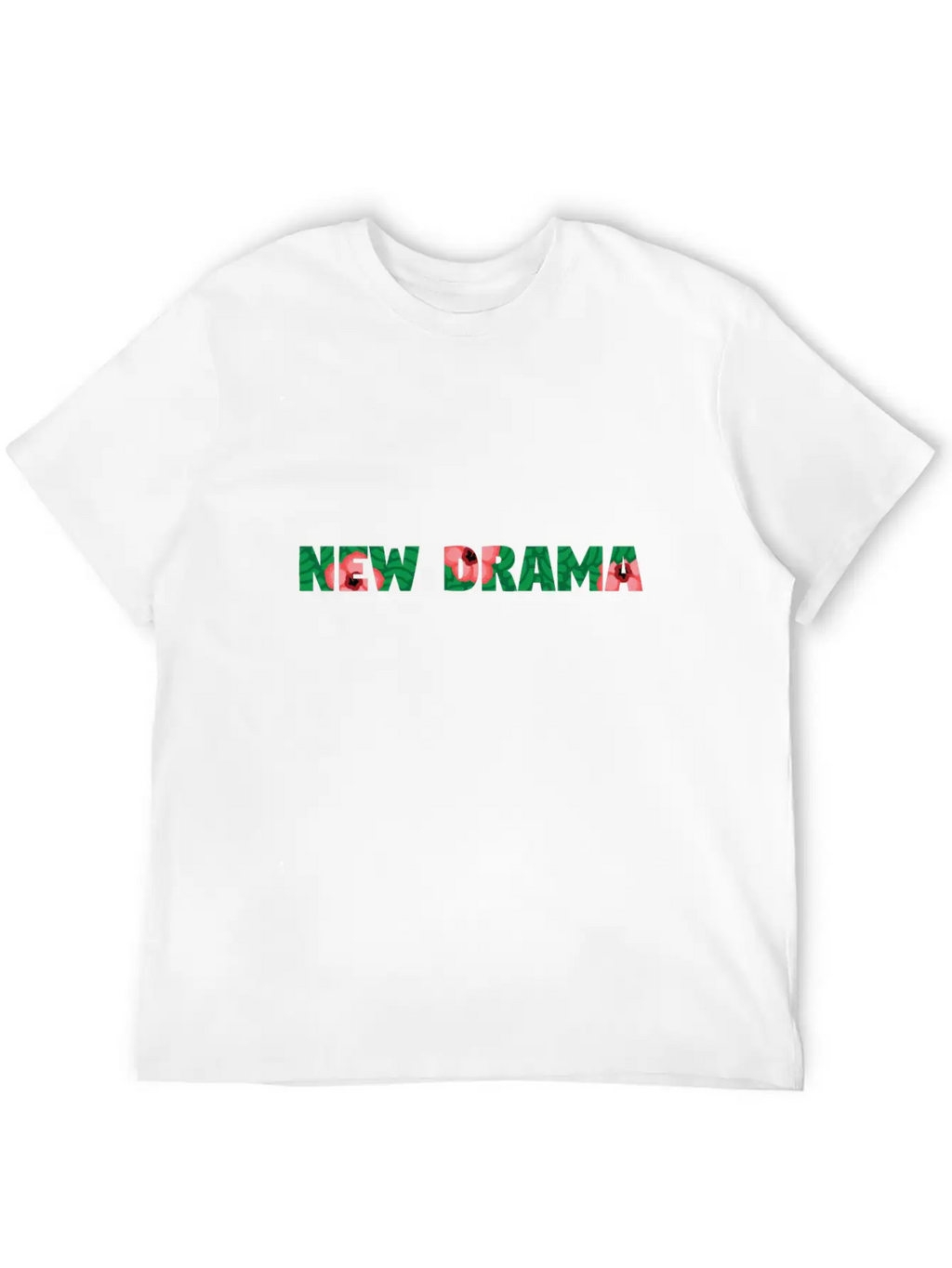 New Drama Floral Unisex Short Sleeve Soft Cotton T-Shirt – Casual Everyday Wear