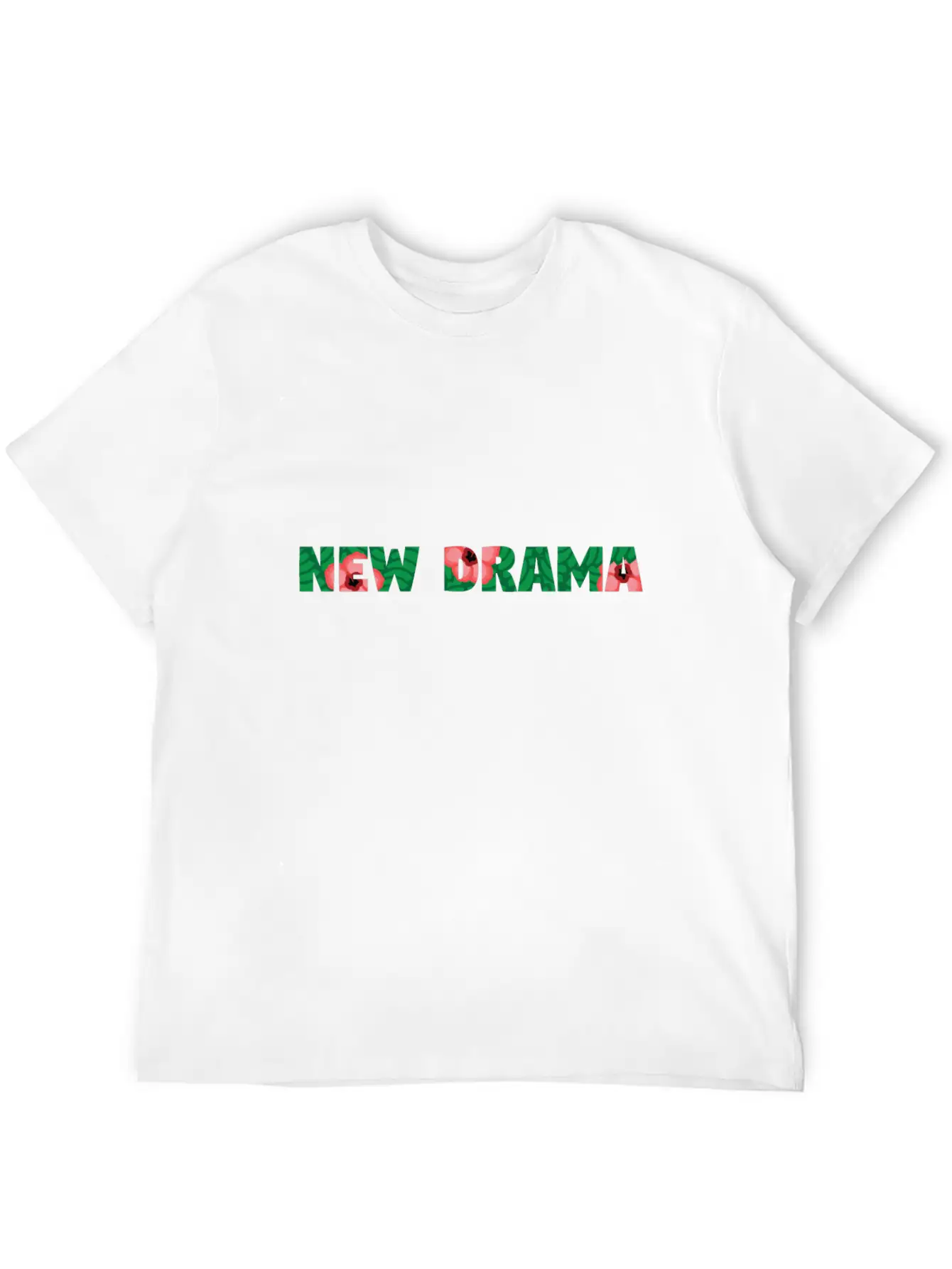 New Drama Floral Unisex Short Sleeve Soft Cotton T-Shirt – Casual Everyday Wear