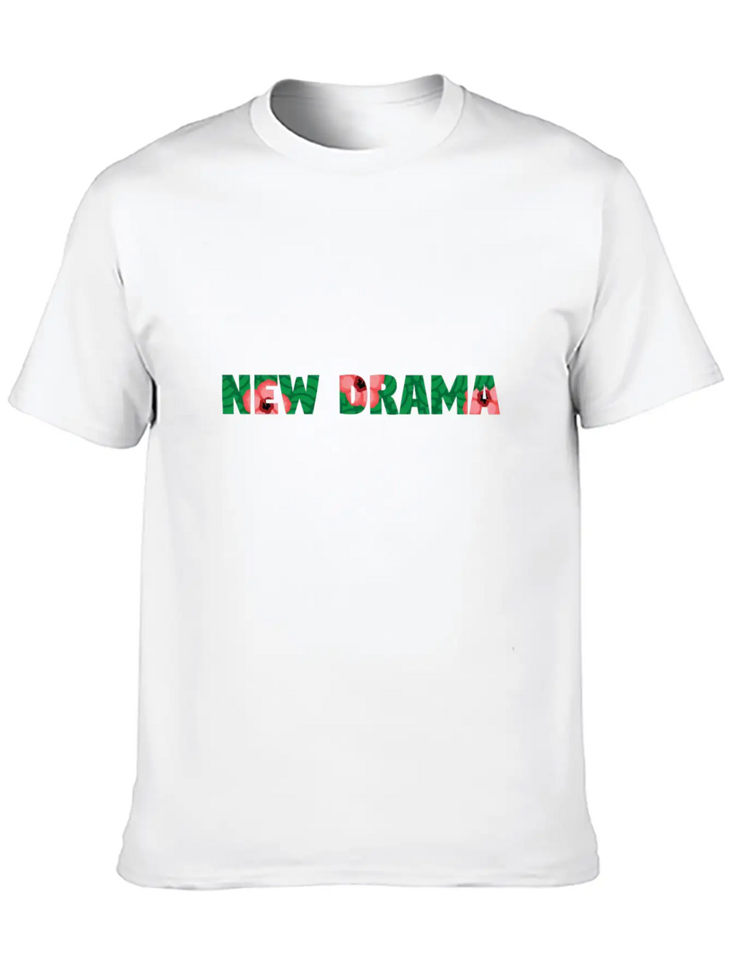 New Drama Floral Unisex Short Sleeve Soft Cotton T-Shirt – Casual Everyday Wear