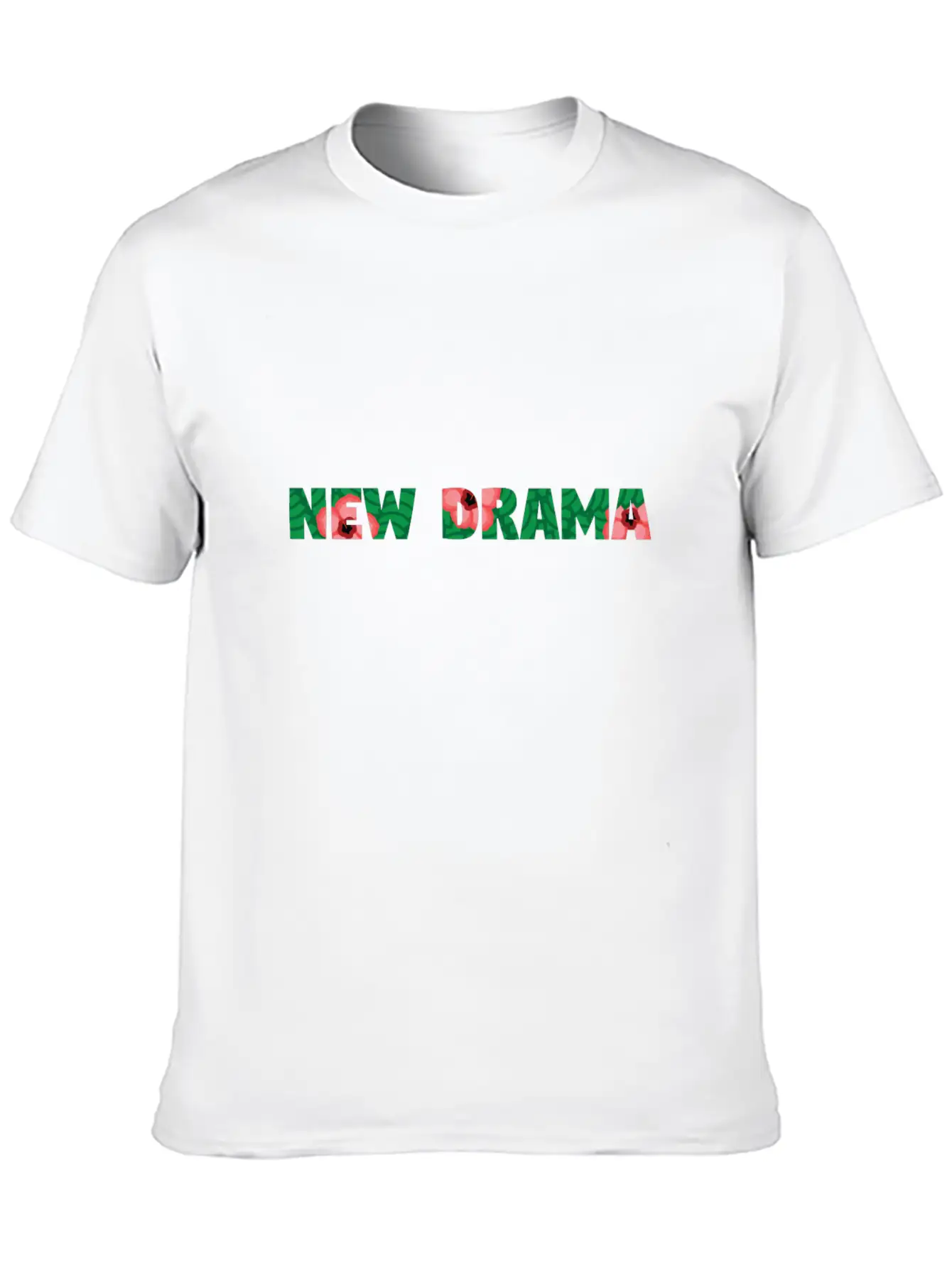 New Drama Floral Unisex Short Sleeve Soft Cotton T-Shirt – Casual Everyday Wear