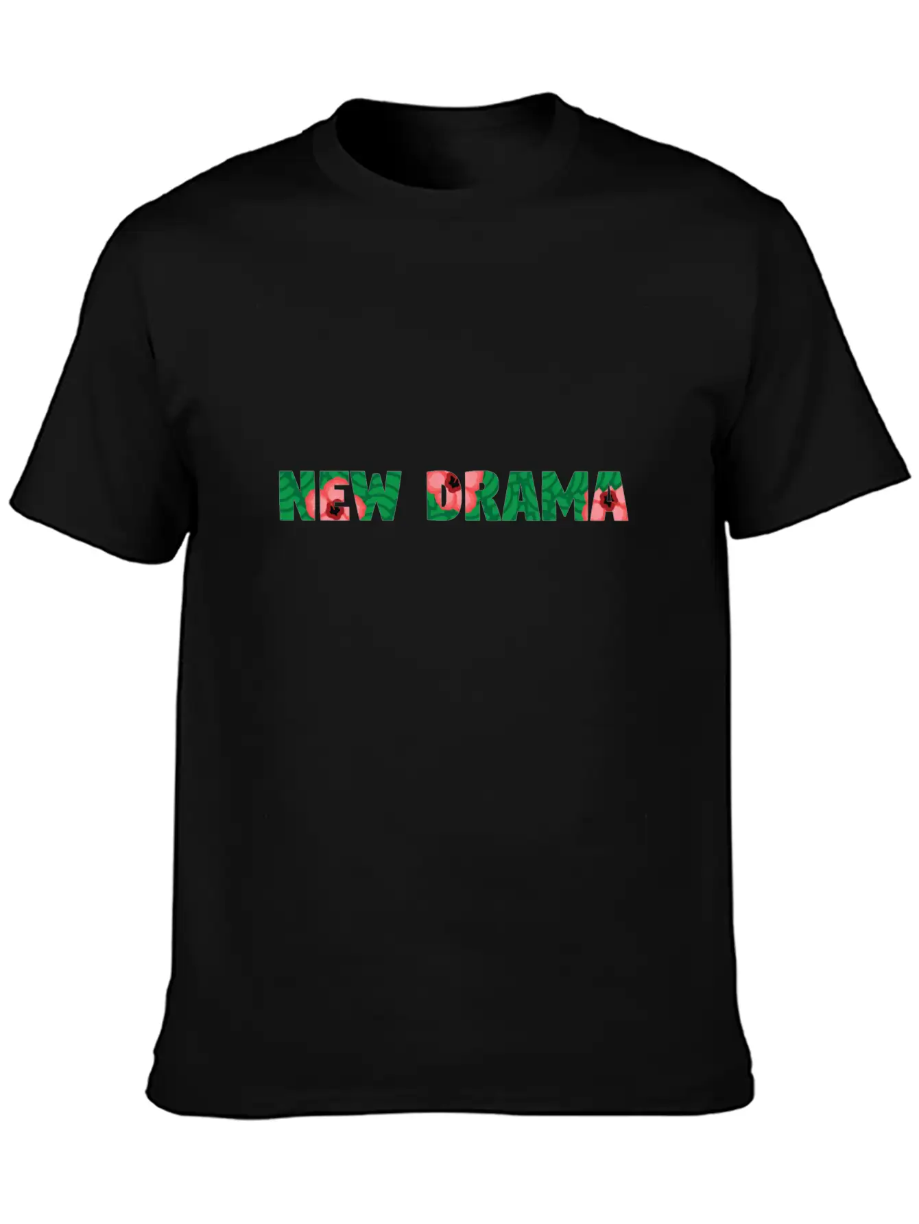 New Drama Floral Unisex Short Sleeve Soft Cotton T-Shirt – Casual Everyday Wear
